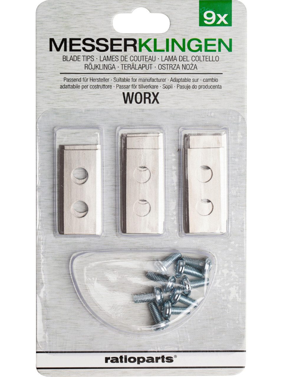 Ratioparts Rasenmähermesser Ratioparts Ersatzmesser und Schraube für Moworx