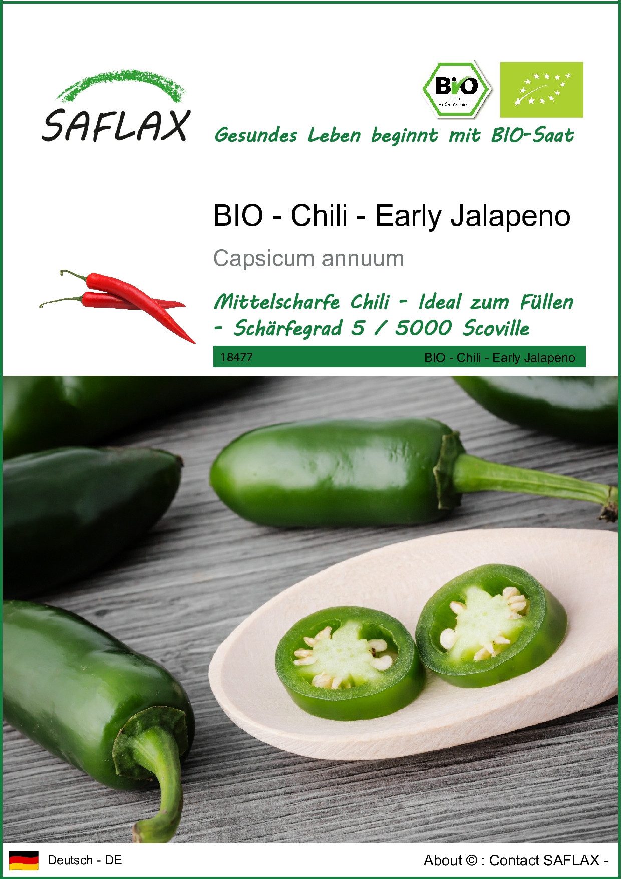 SAFLAX Gemüsesamen SAFLAX - Samen - BIO - Chili - Early Jalapeno günstig online kaufen
