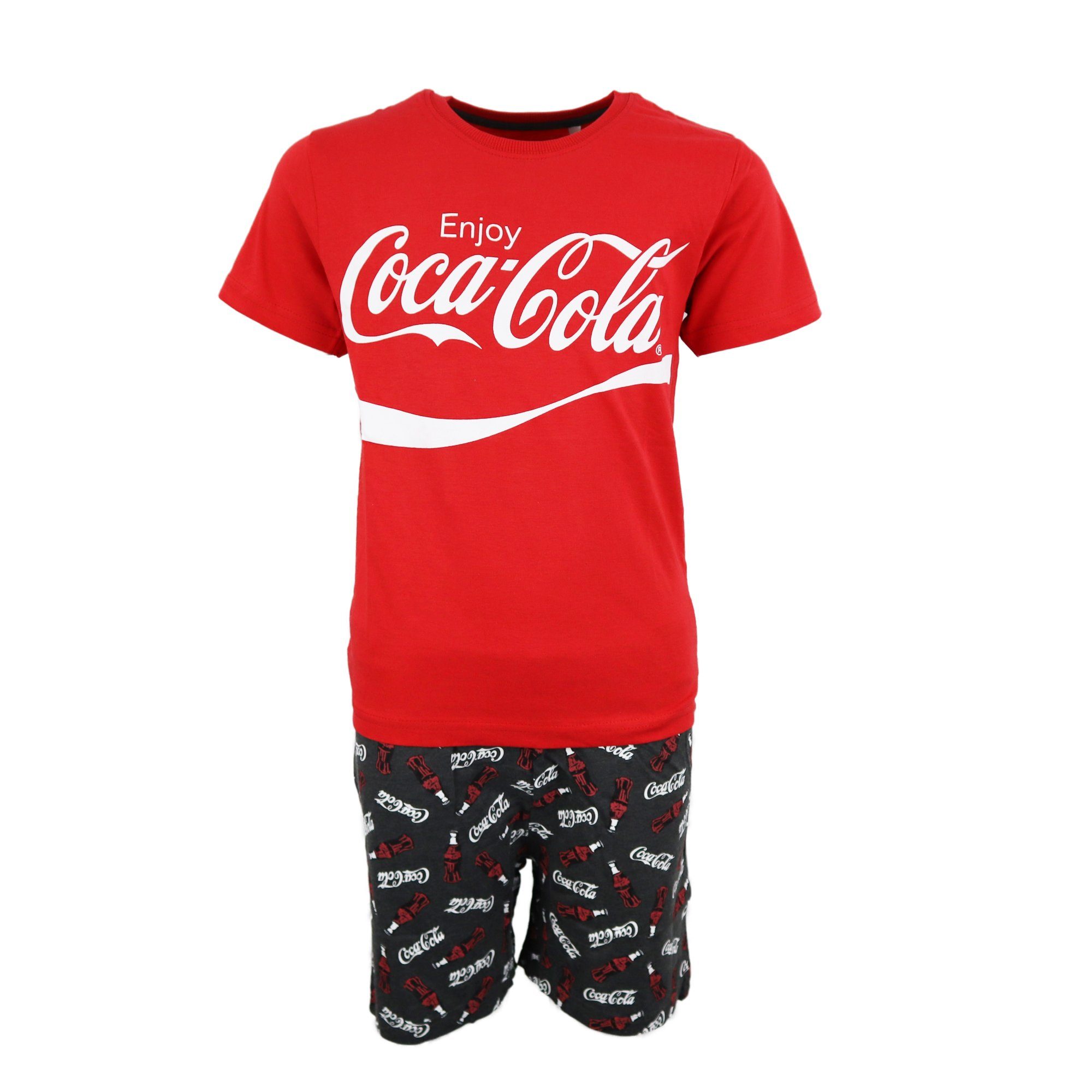 COCA COLA Schlafanzug Jugend Jungen Pyjama kurz Gr. 134 bis 164