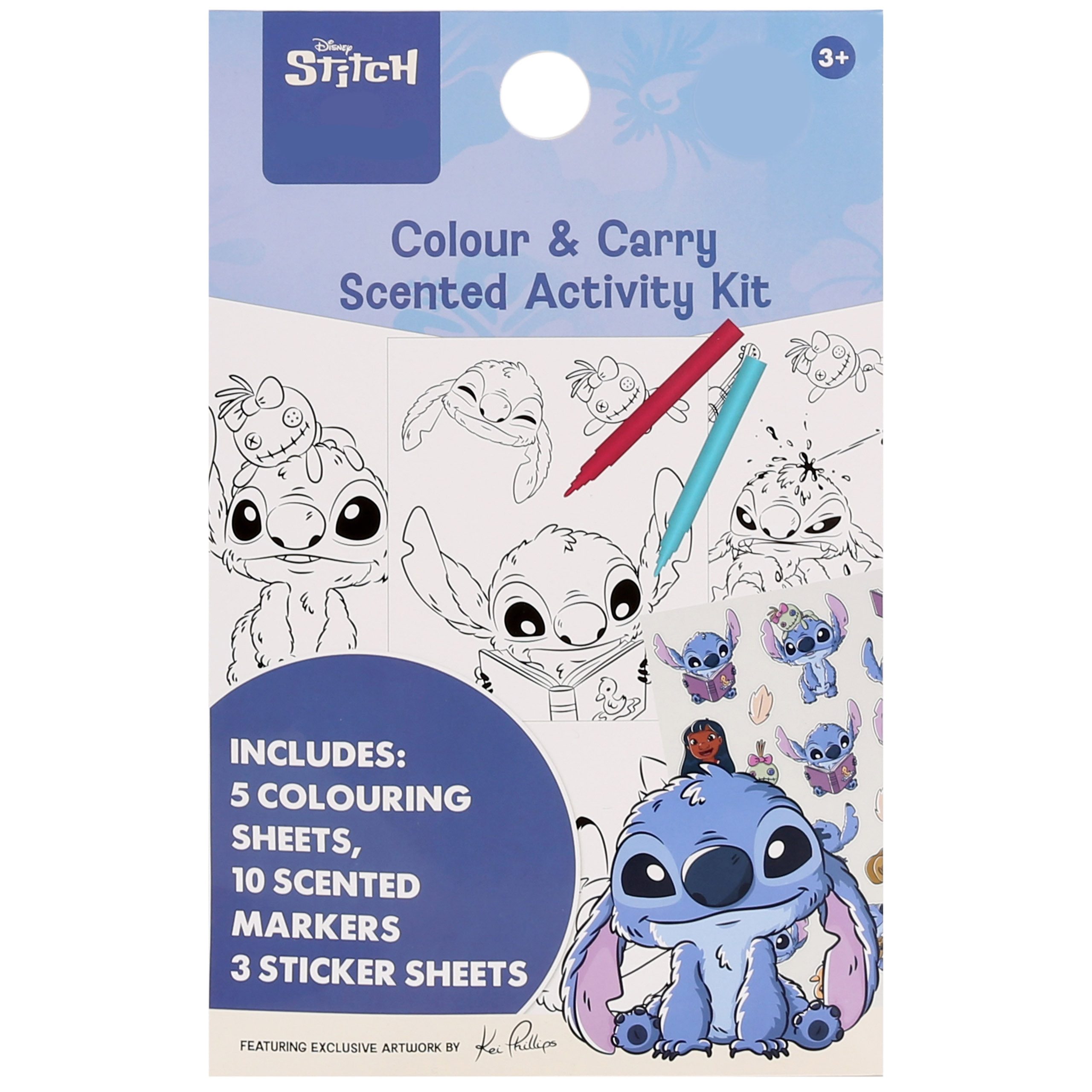 Disney Stickerbuch Disney Stitch Malset für Kinder – Aufkleber, Duftmarker & Malbücher