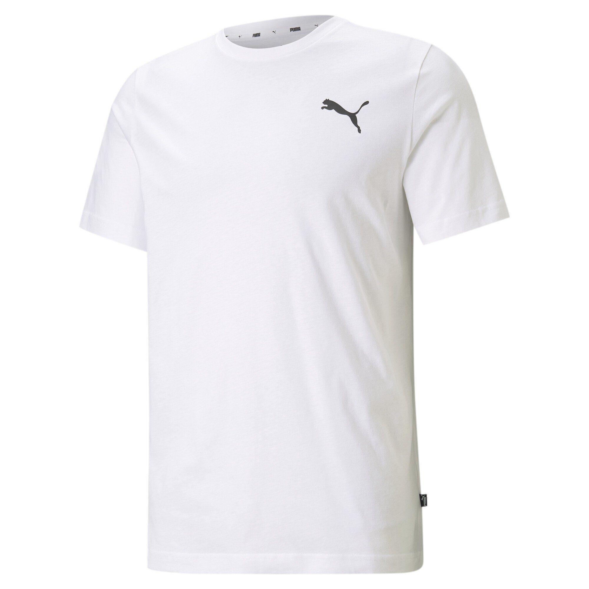PUMA T-Shirt Essentials T-Shirt mit dezentem Logoprint Herren White Cat