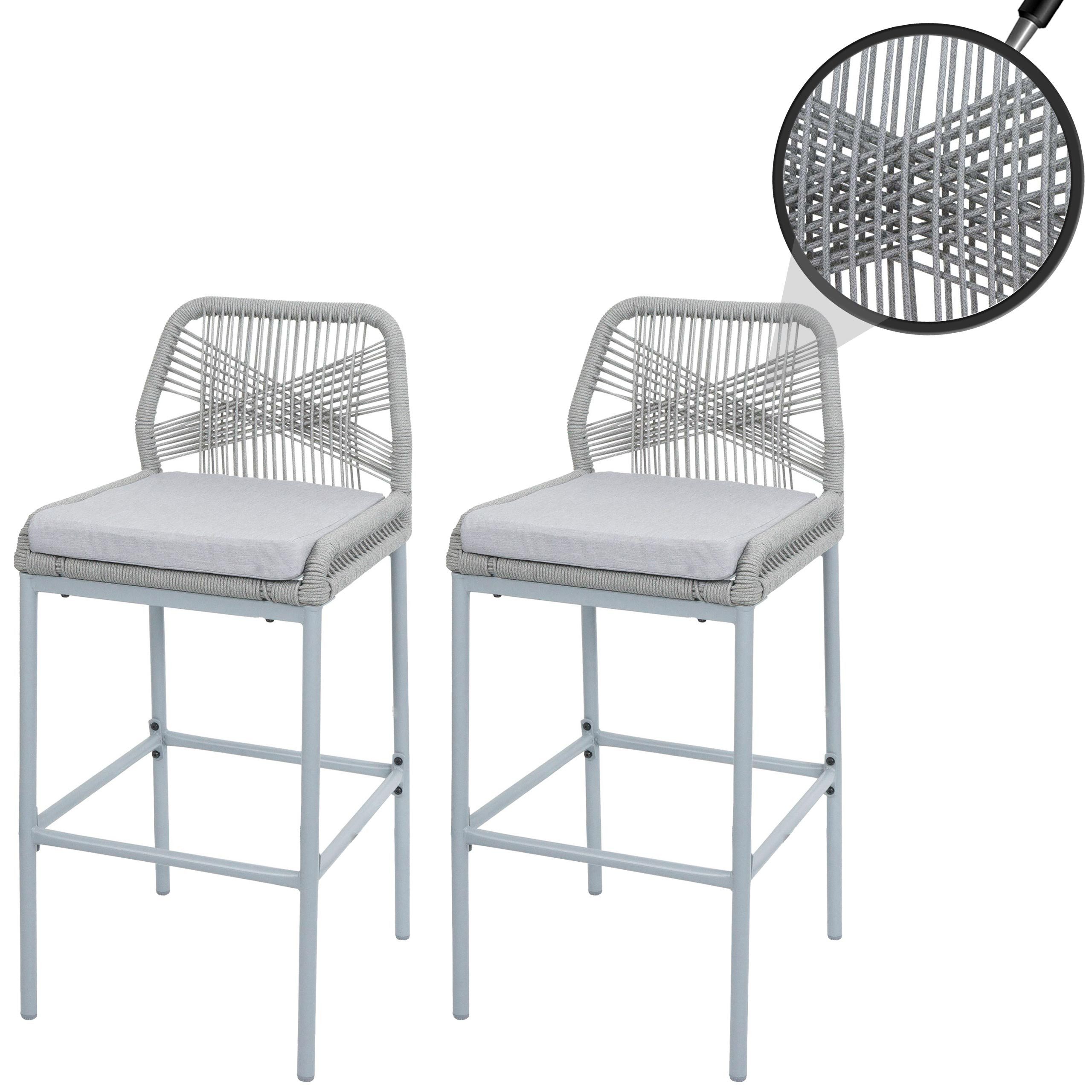 MCW Barhocker MCW-O21-M (2 St), Inkl. Sitzkissen, Stoffqualität 180 g/m, Verstellbare Fußbodenschoner