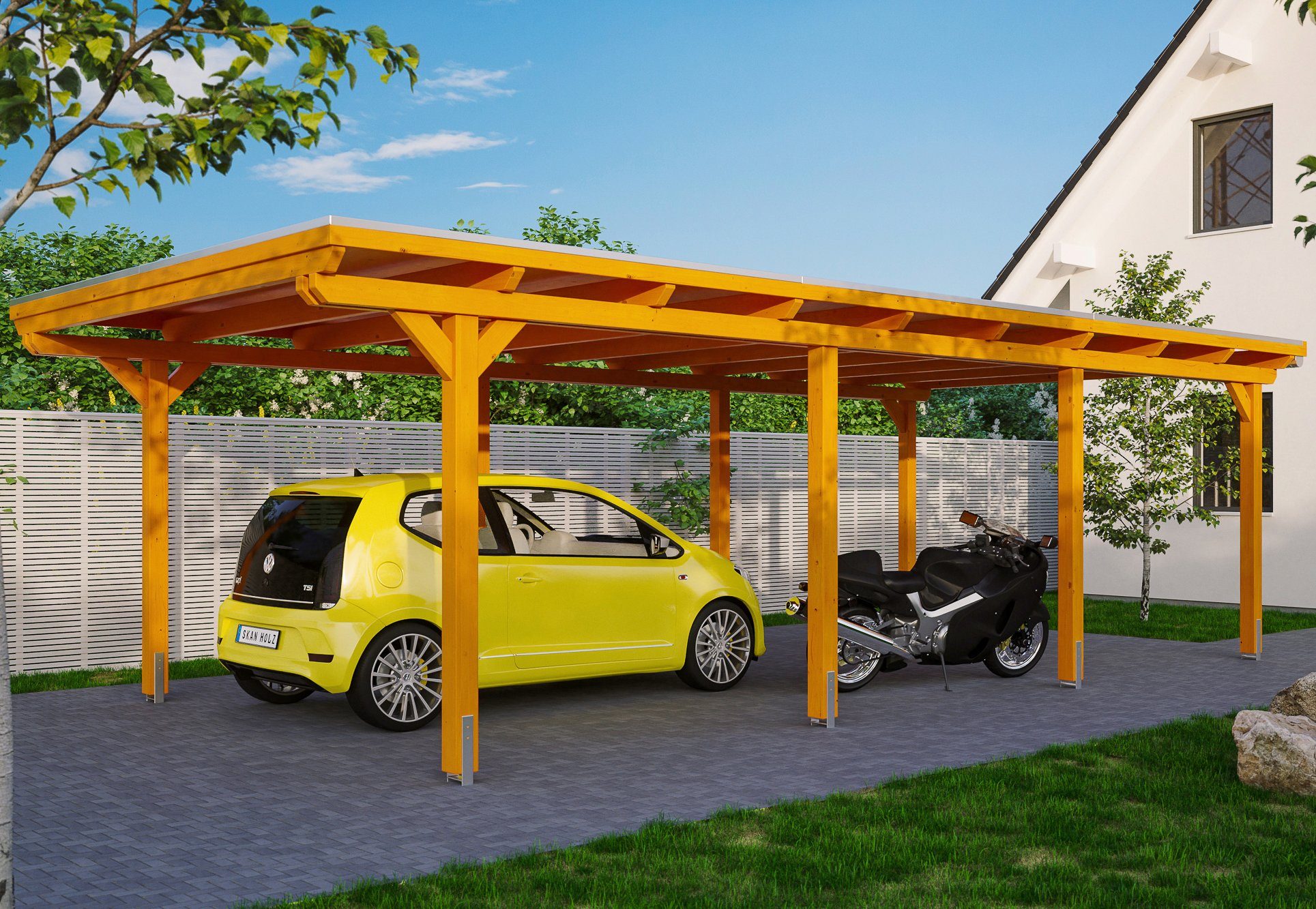 Skanholz Einzelcarport Emsland, BxT: 404x846 cm, 223 cm Einfahrtshöhe | Carports