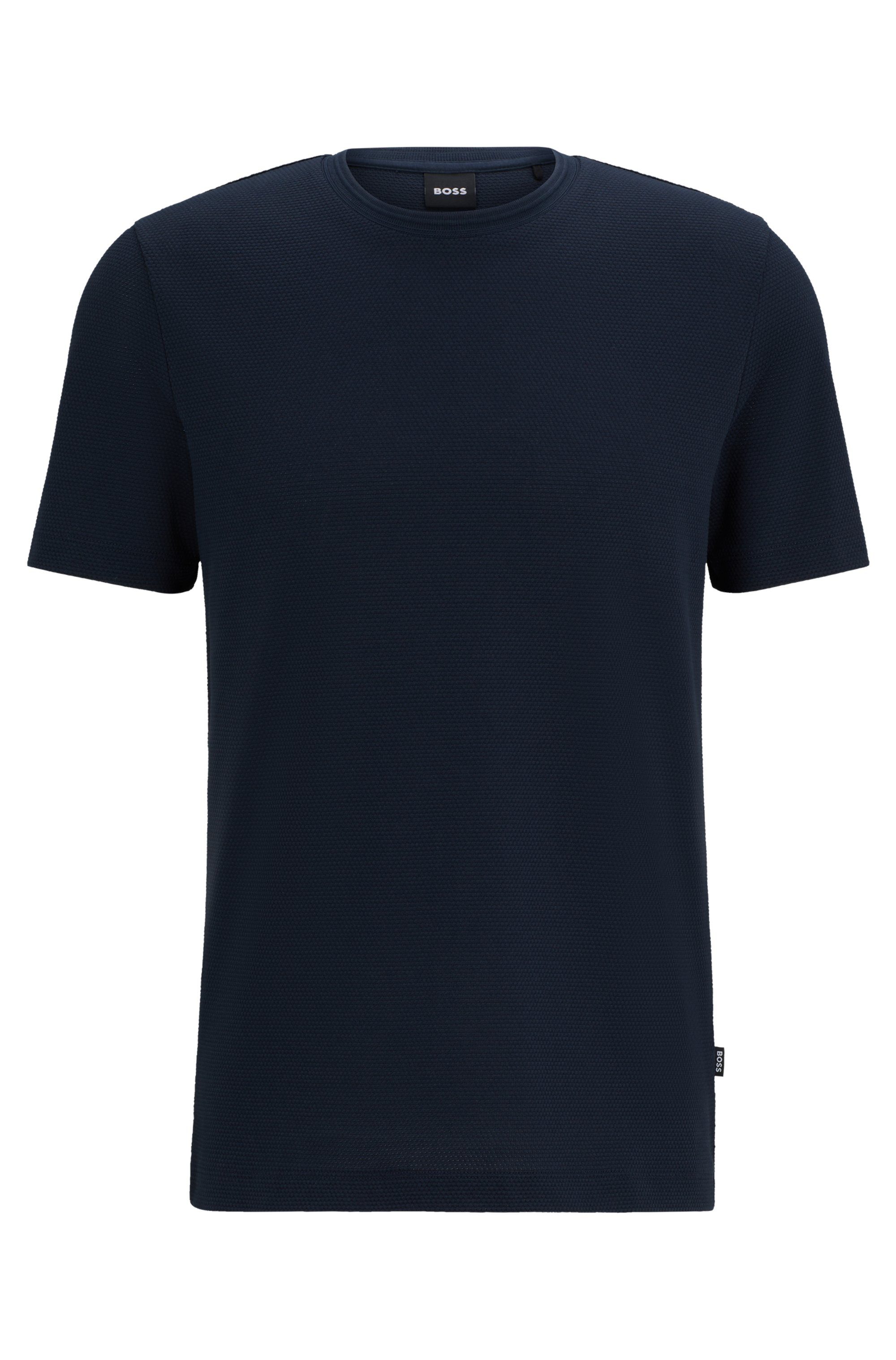 BOSS T-Shirt Tiburt mit Jacquard-Struktur, regular fit – Bild 4 von 5