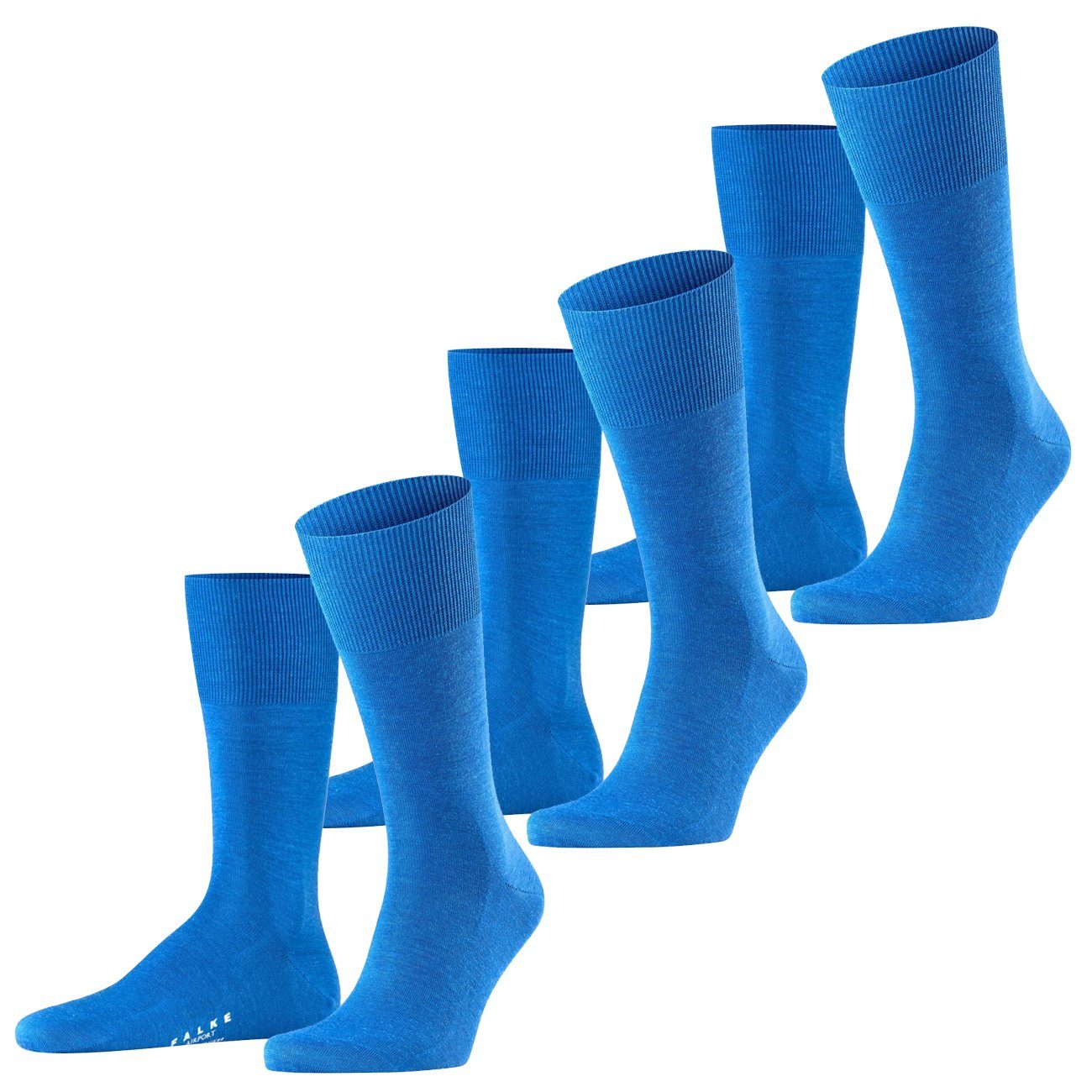 aus FALKE Herren 3 Paar Pack Langsocken Falke Sapphire Socken (6055) (3-Paar) Wollmischung Airport 3er