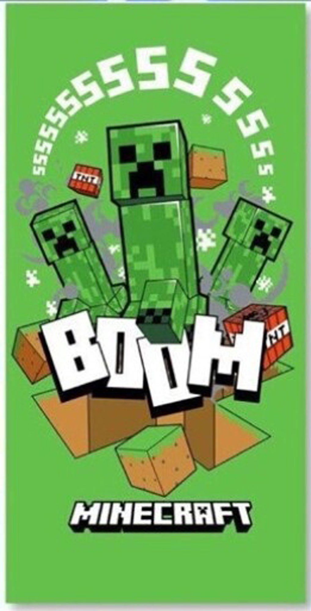 empireposter Handtücher Minecraft - Boom - Mikrofaser Handtuch - 70x140 cm - Strandtuch