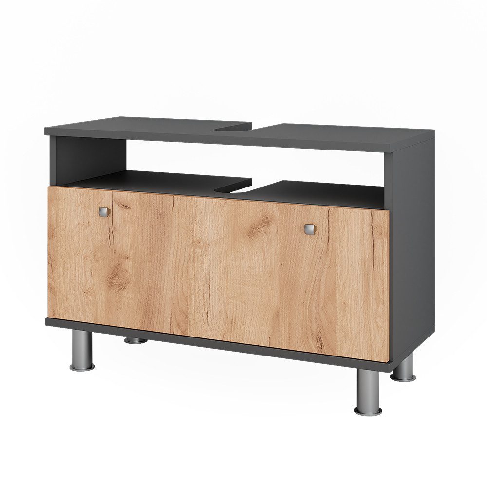 Vicco Waschbeckenunterschrank Fynn, Anthrazit/Goldkraft Eiche, 80.2 günstig online kaufen