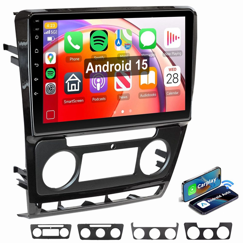 ESSGOO Für Skoda Octavia 2 2008-2013 10" Android 15 Carplay Autoradio (RDS, BT, FM, SWC)