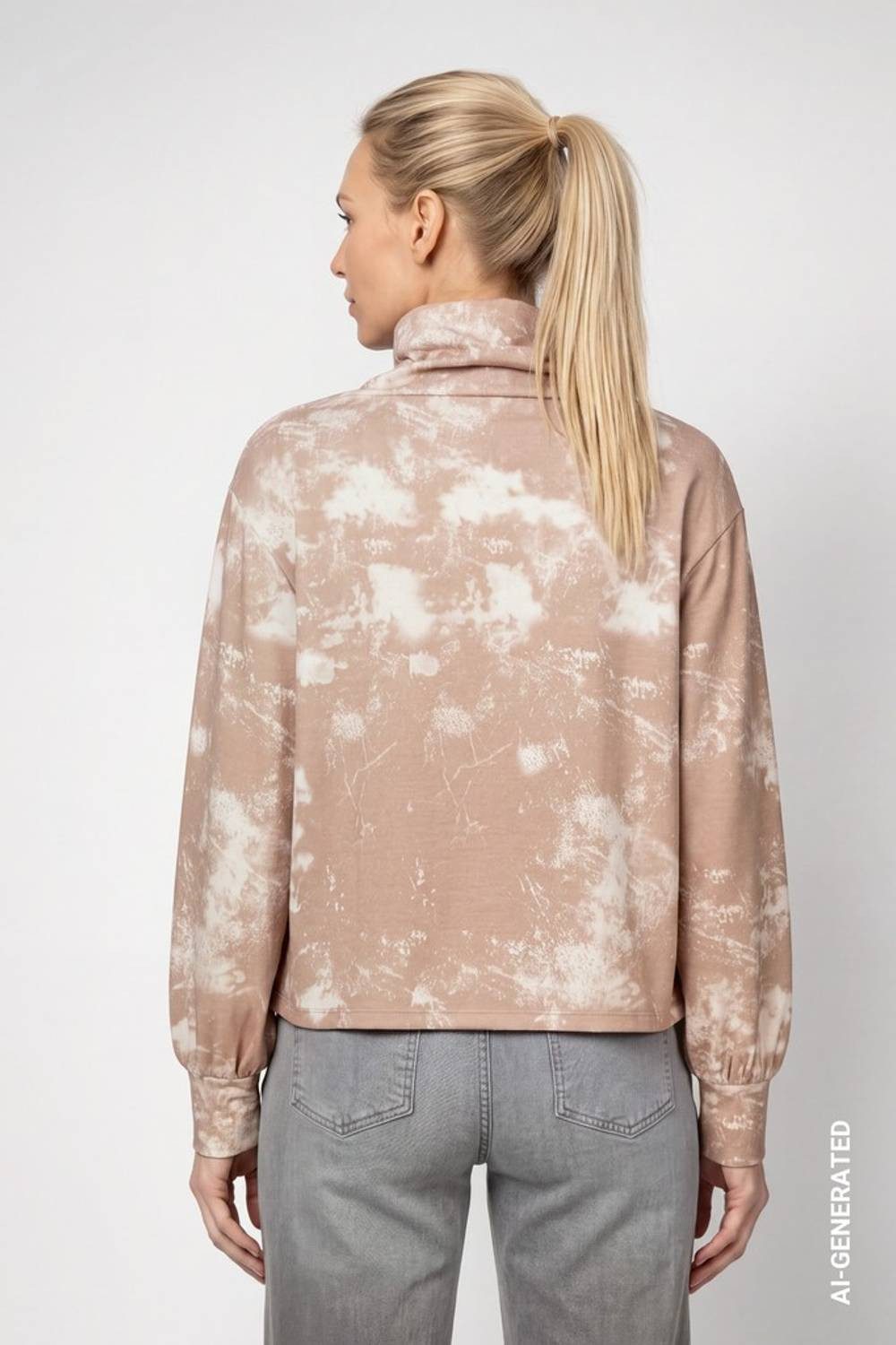 Monari Sweatshirt 809829 Galerie-Print mit funkelnden Strasssteinen und femininen Kräuselungen – Bild 4 von 5