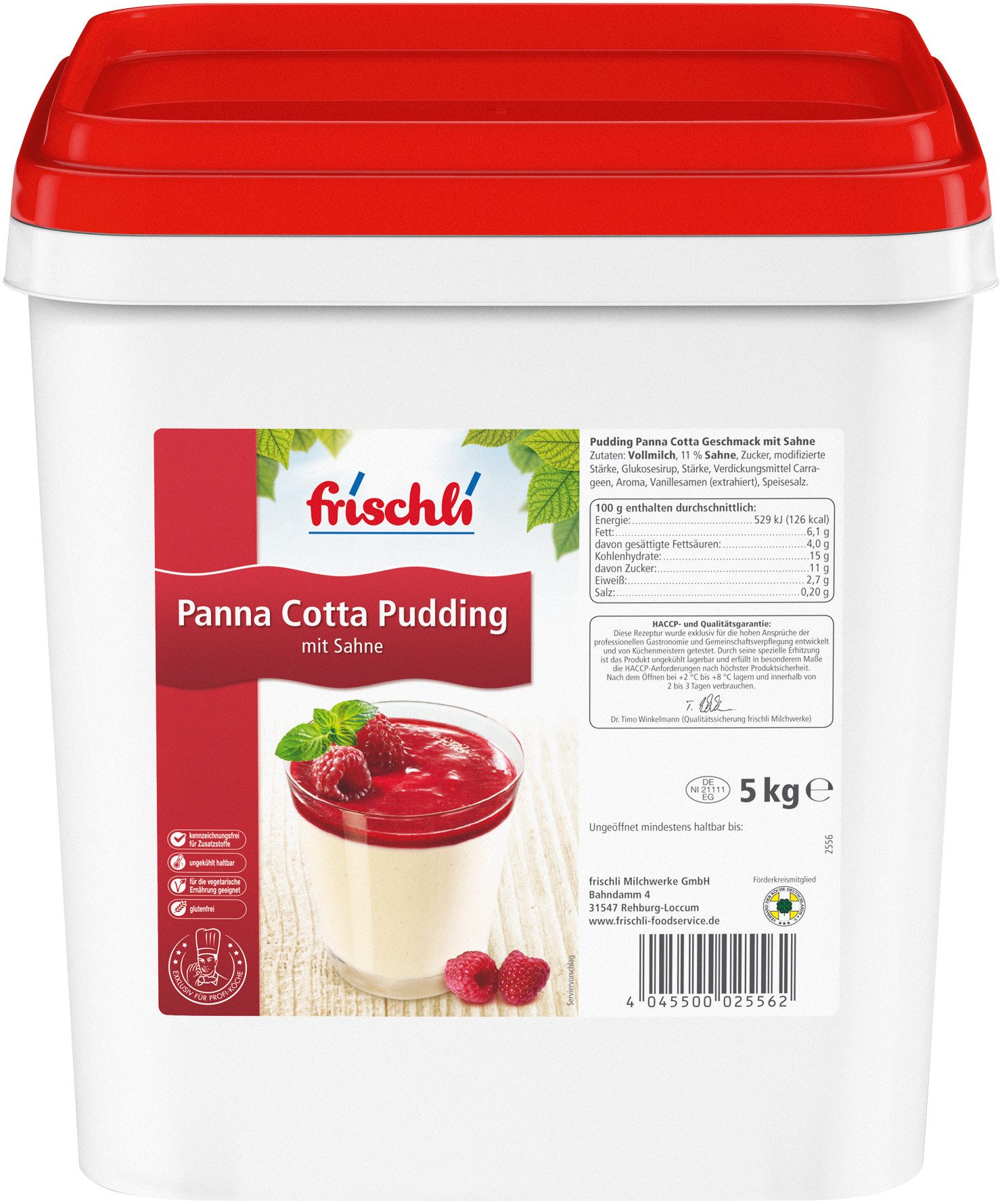 frischli Süßigkeit, Frischli Sahne Pudding Panna Cotta einfach zu portionieren 5000g