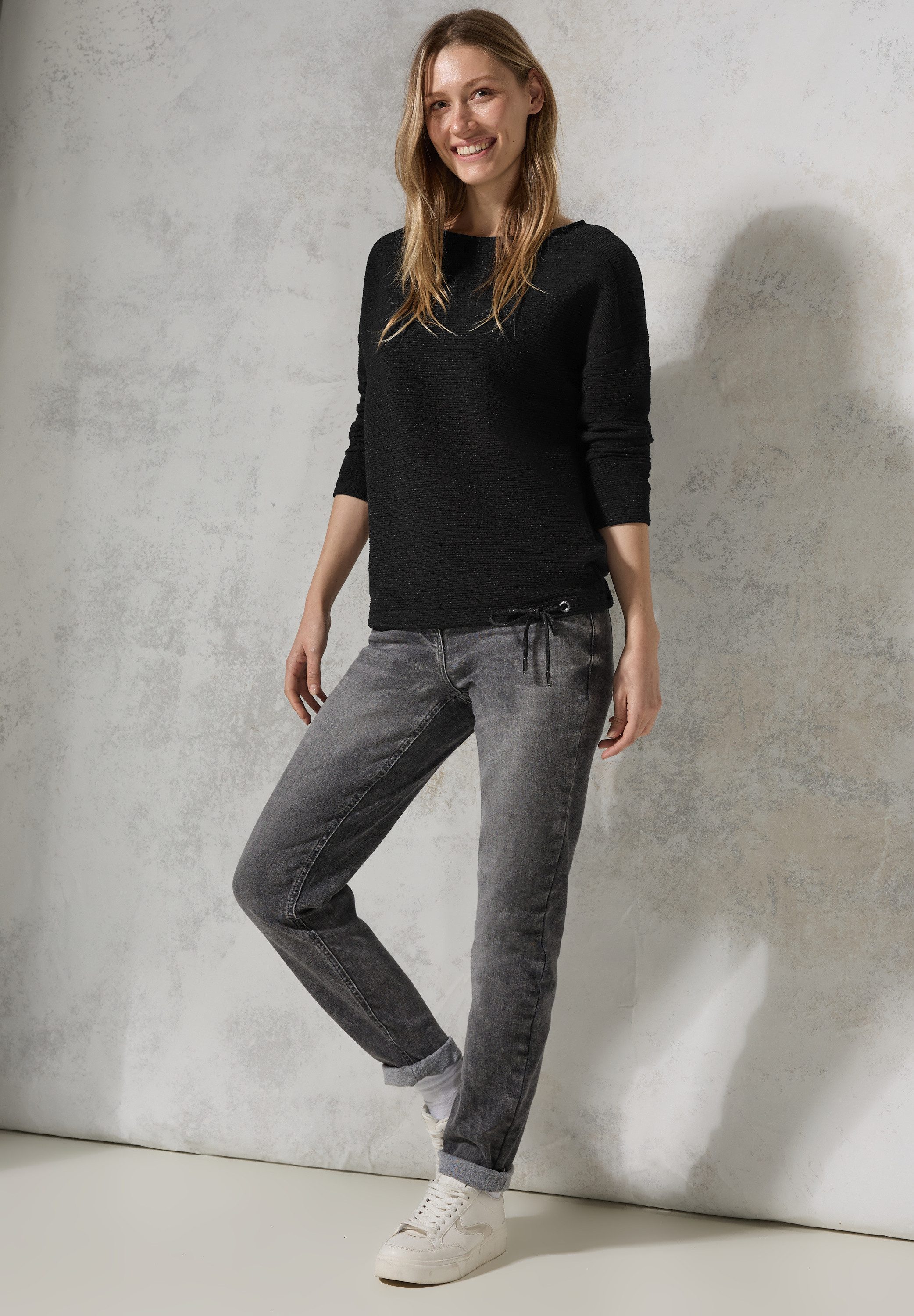 CECIL Langarmshirt mit Ottoman-Struktur