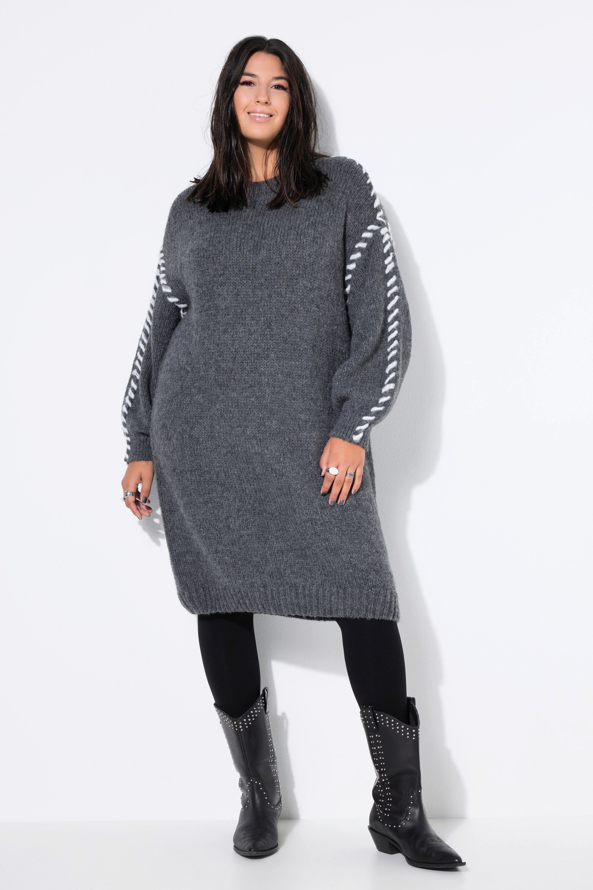 Studio Untold Jerseykleid Strickkleid oversized Schmucknähte günstig online kaufen