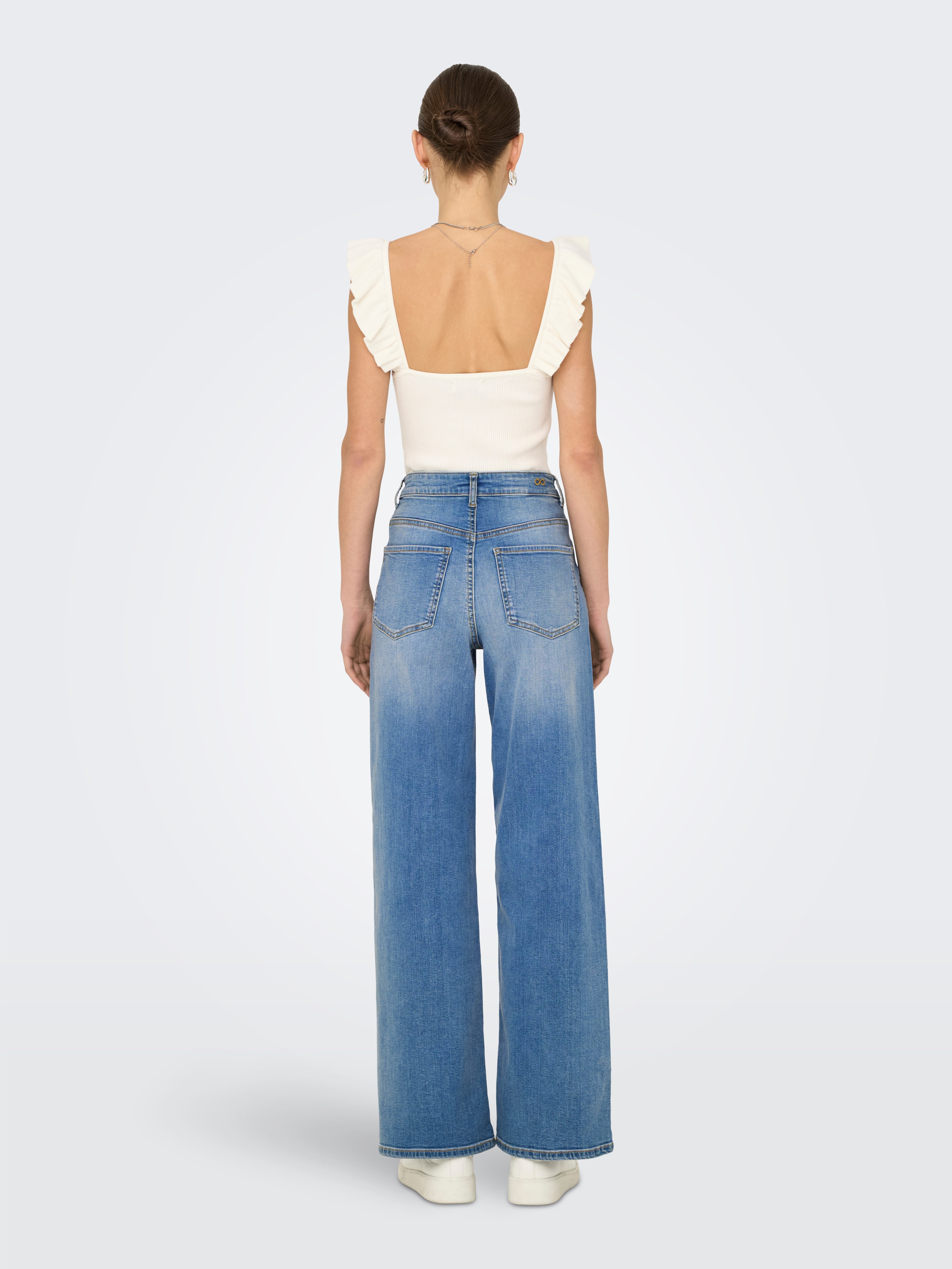 JDY High-waist-Jeans JDYFELINA-FINA HW WIDE MED BLUE DNM NOOS