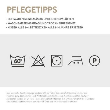 Kunstfaserkopfkissen Klima Plus Allergiker Kopfkissen thermoregulierend Mikrokapseln 40x80, Sympathica, Füllung: Faserkugeln, Bezug: Oberseite mit Klimafunktion, Seitenschläfer, Rückenschläfer, Bauchschläfer, Hergestellt in Deutschland