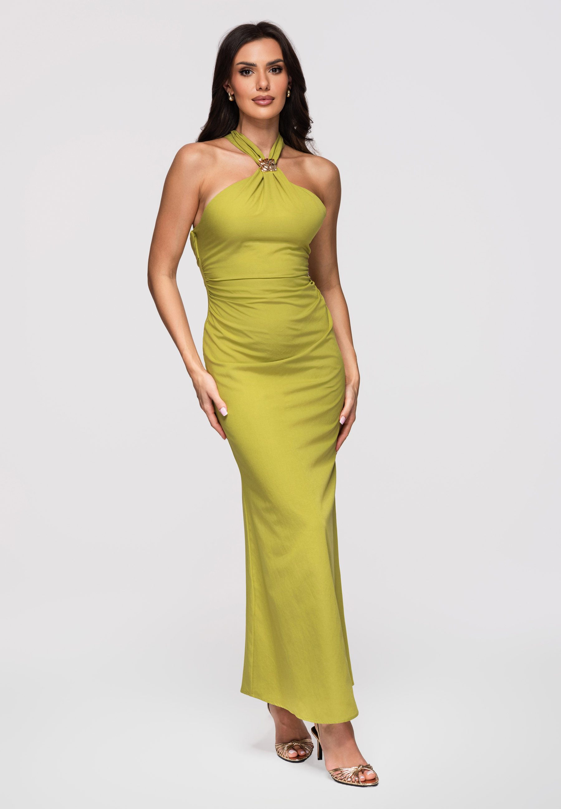 OMBRE Abendkleid Dress LA-OM-DLR369 green XS Grün S (kein Set, 1-tlg)