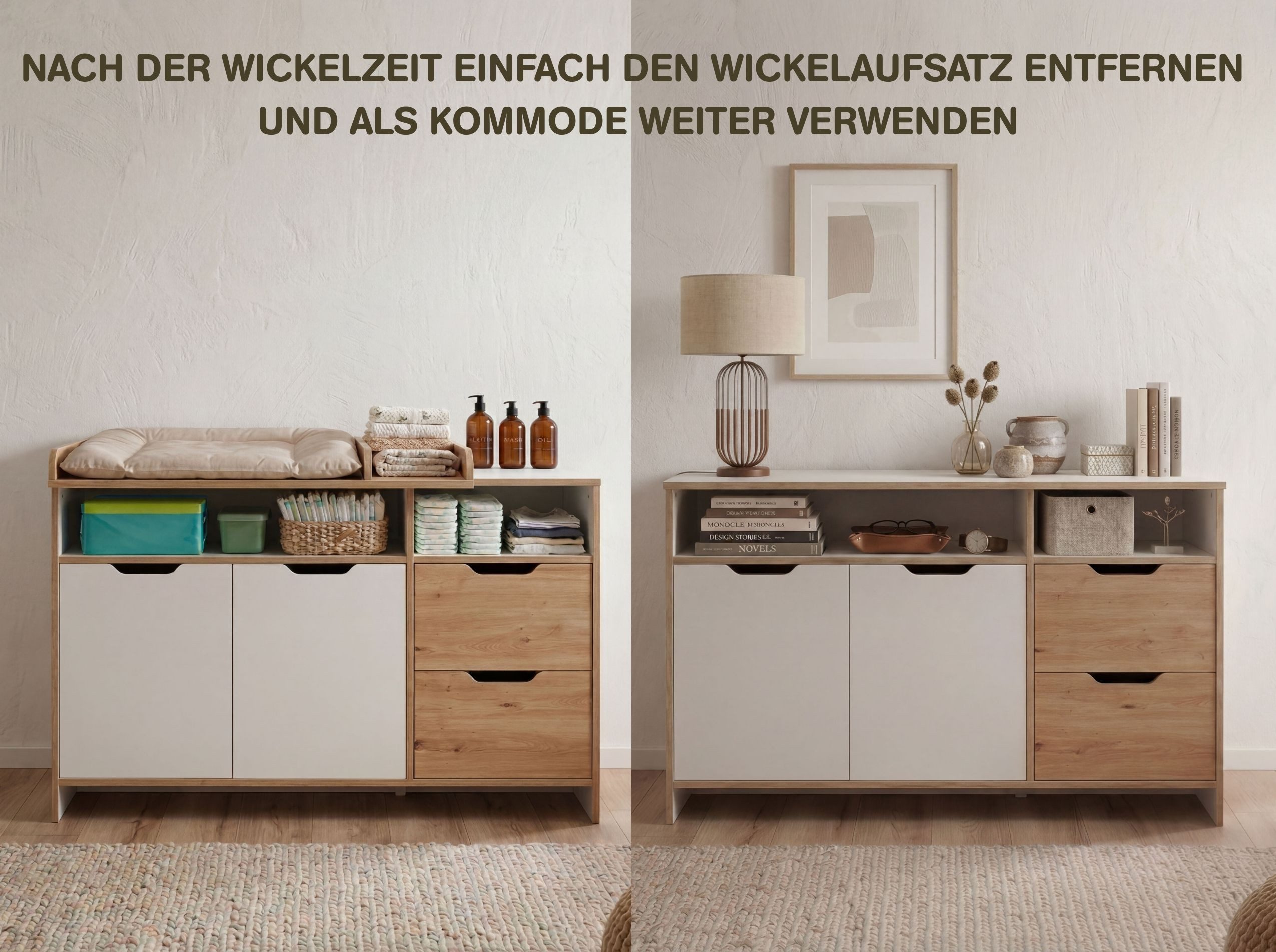 arthur berndt Wickelkommode Maxim, Türdämpfung und Soft-Close, Made in Germany