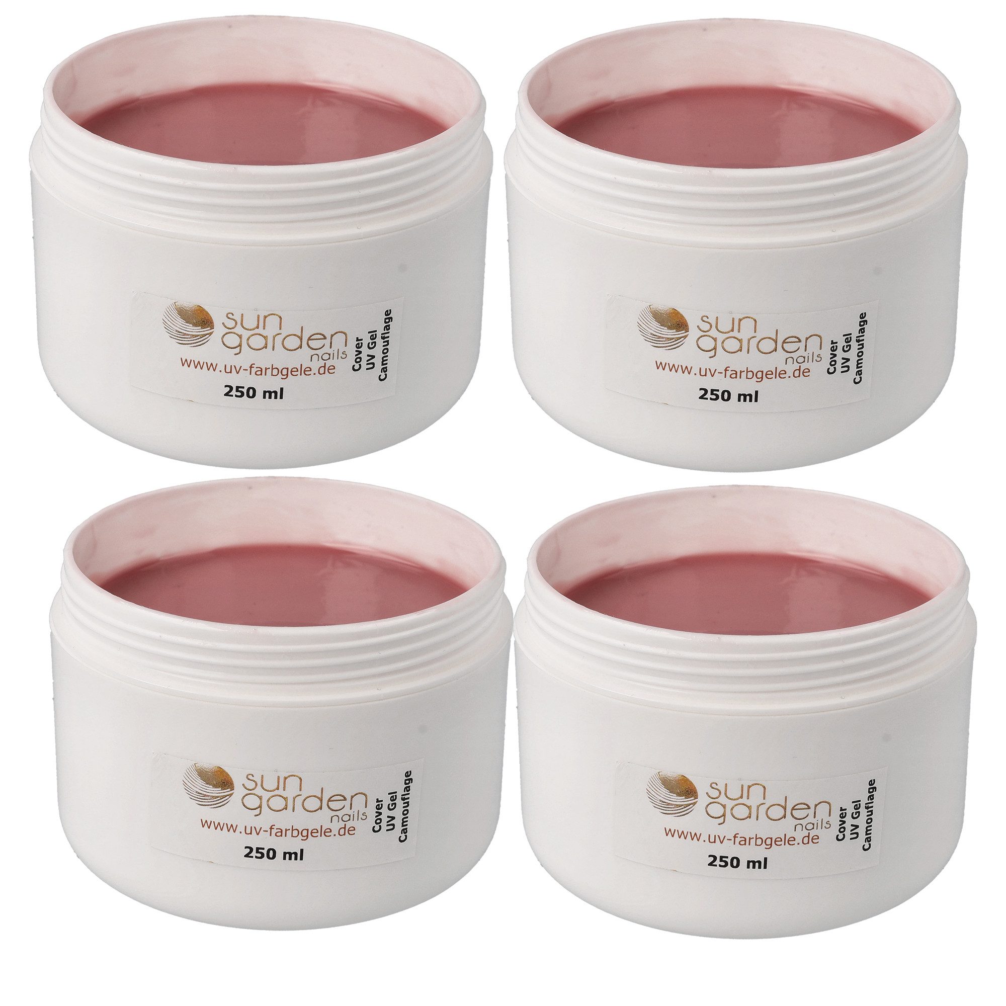 UV-Gel 4x250ml UV Aufbaugel - Cover Camouflage Make Up Gel-1000ml-