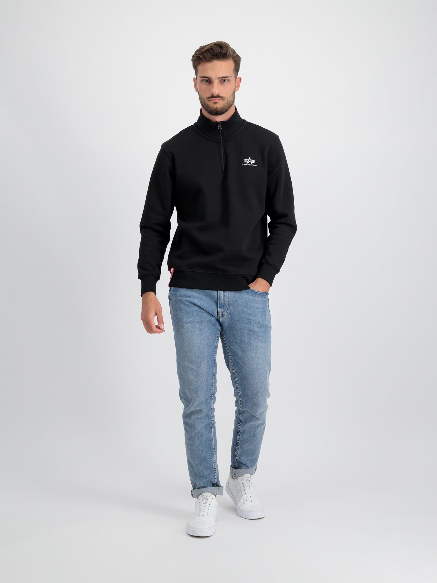 Alpha Industries Sweater Half Zip SL Alpha Industries - black Men Sweatshirts Sweater