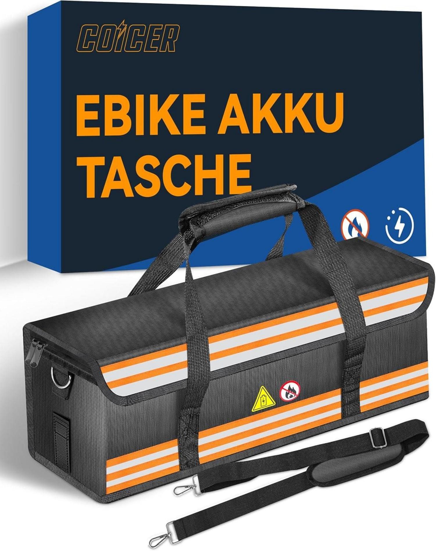 Fahrradständer E-Bike Akku Tasche Schutzhülle feuerfest groß Lipo Safe Bag
