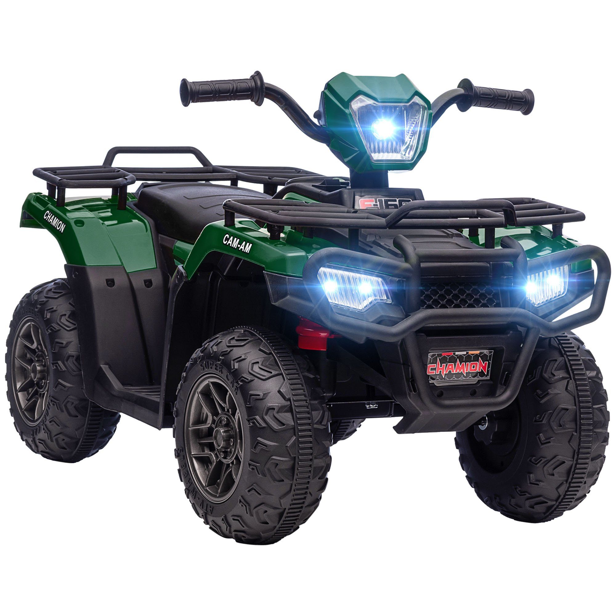HOMCOM Elektro-Kinderquad Kinderfahrzeug für Kinder ab 3 Jahren, Belastbarkeit 25 kg, (1-tlg), für Kinder, Schwarz+Grün