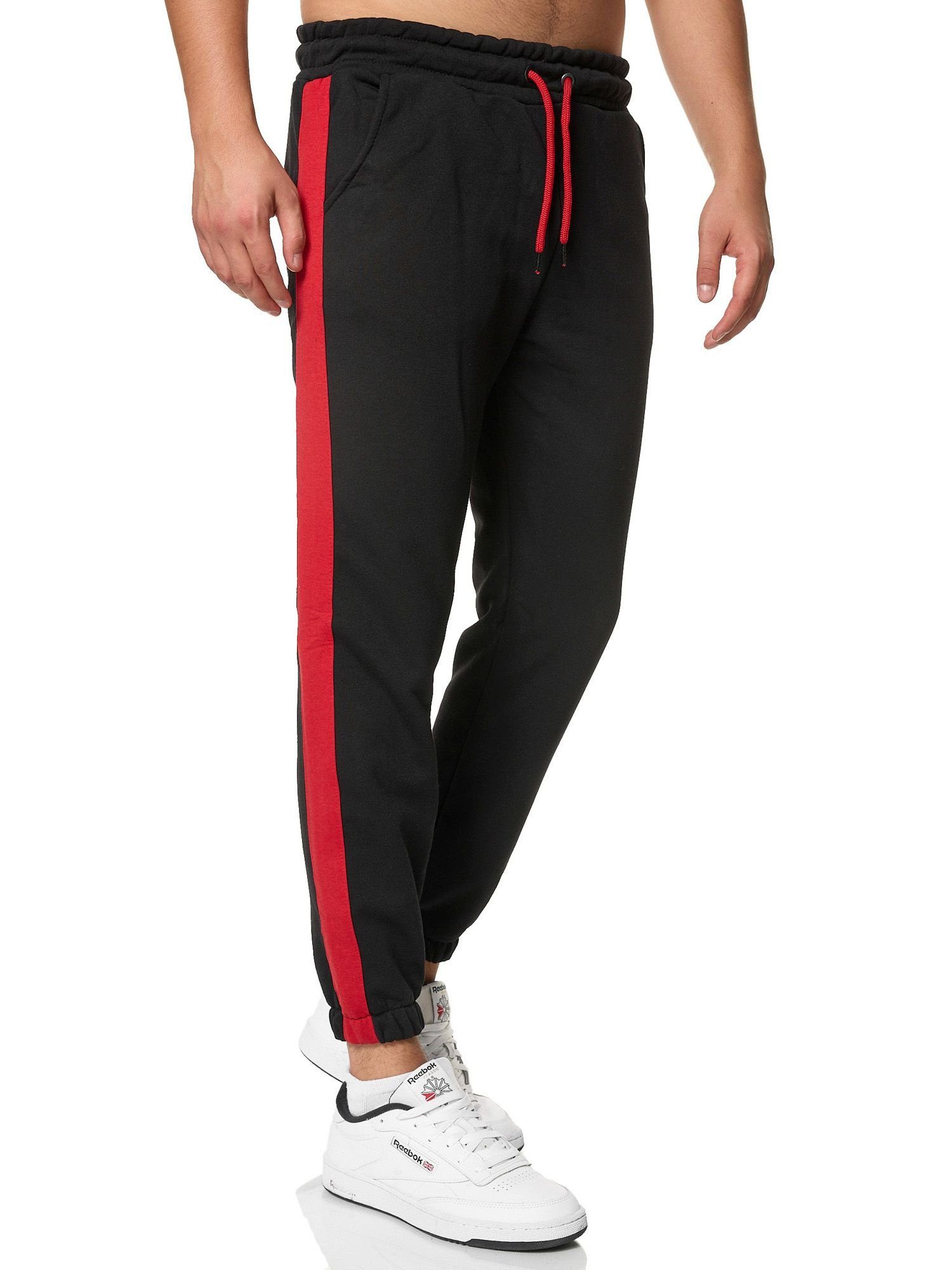 Sweatpants Sweatpants, Sport Jogginghose Männer Freizeit Jogginghose Trainingshose (Sporthose Herren Fitness 1-tlg) Casual hose John Kayna Trainingshose Stripe Schwarz