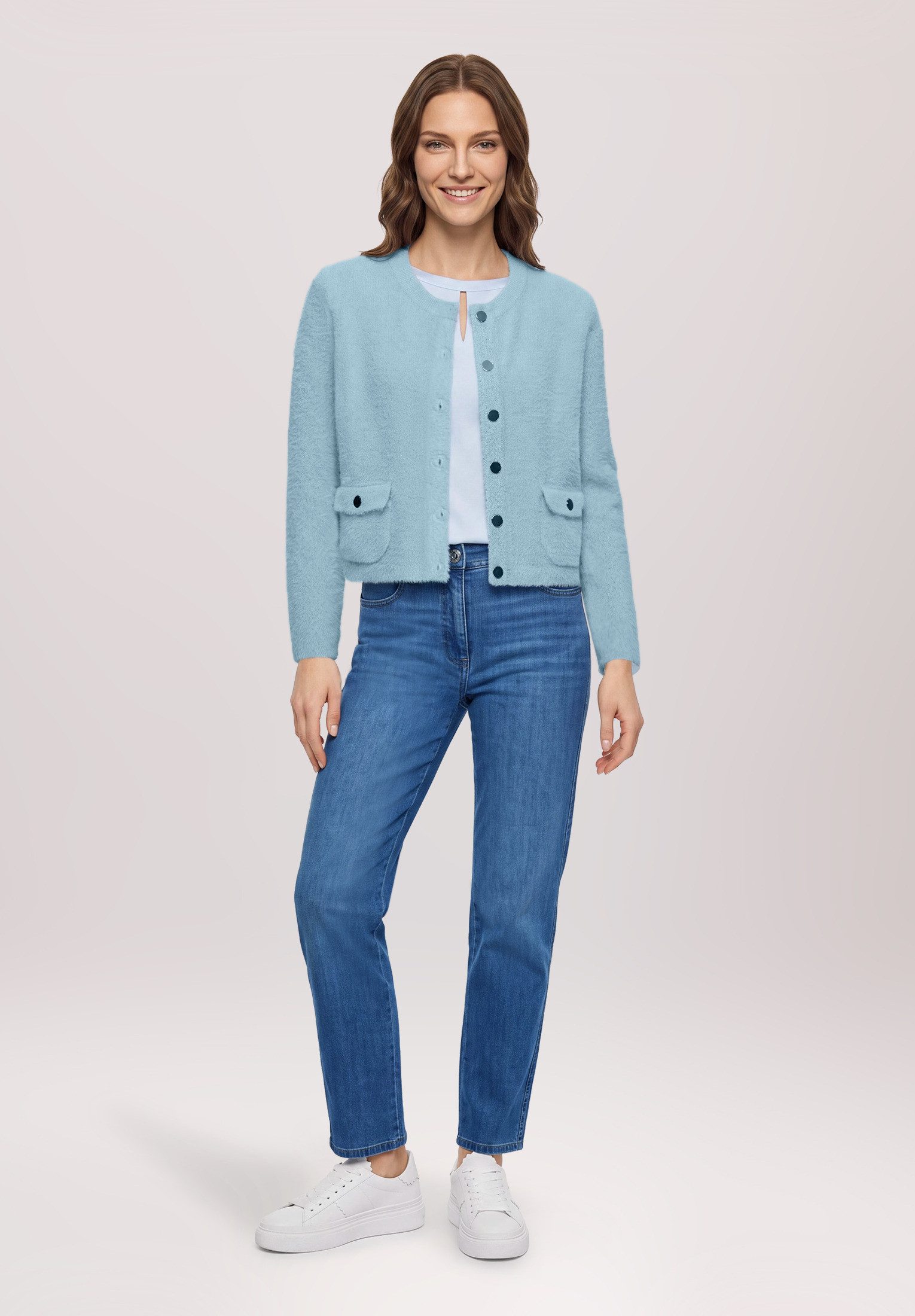 Betty Barclay Strickjacke Damen mit aufgesetzten Taschen (1-tlg)
