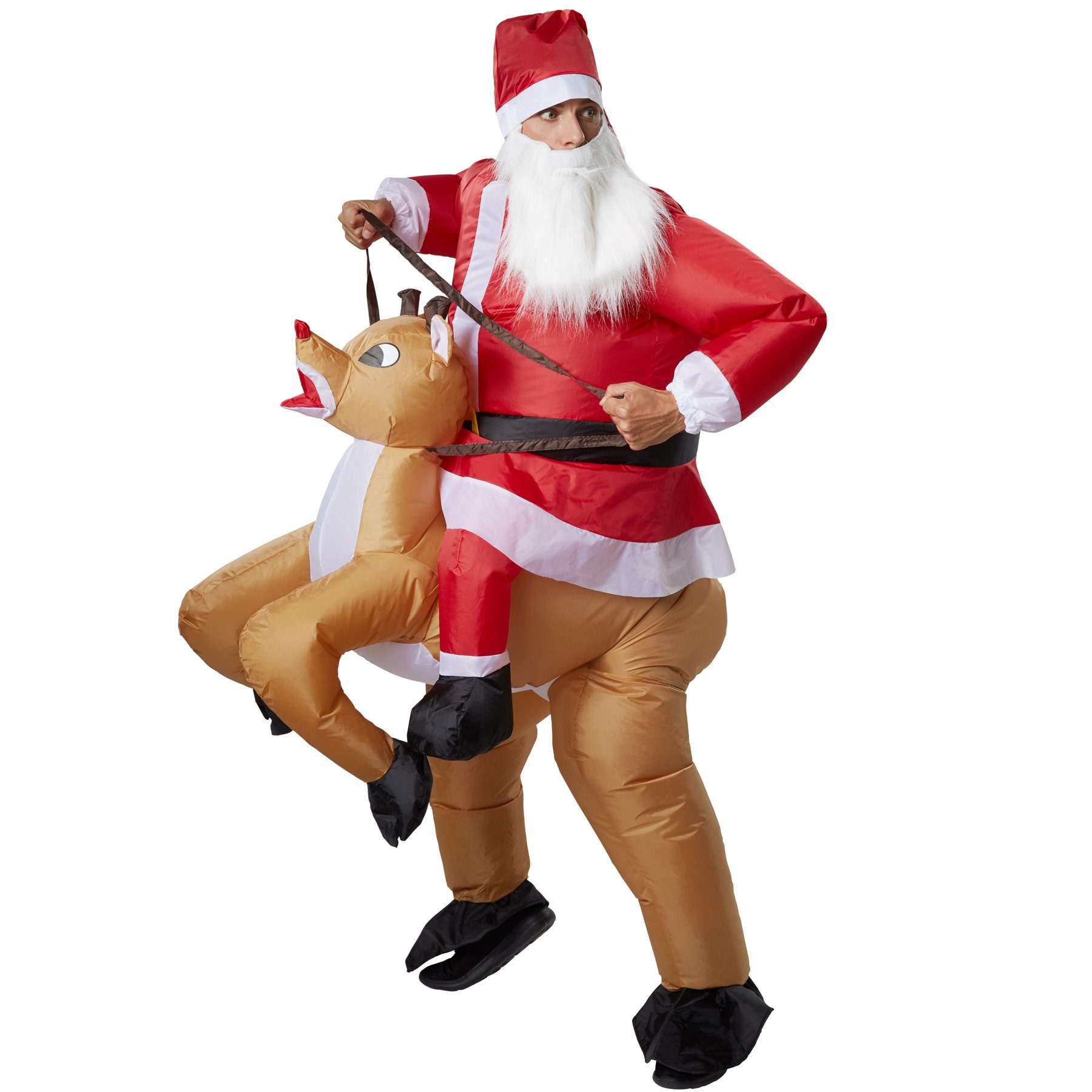 dressforfun Kostüm Aufsitzkostüm Santa Claus, Aufsitzkostüm mit Mütze und Bart