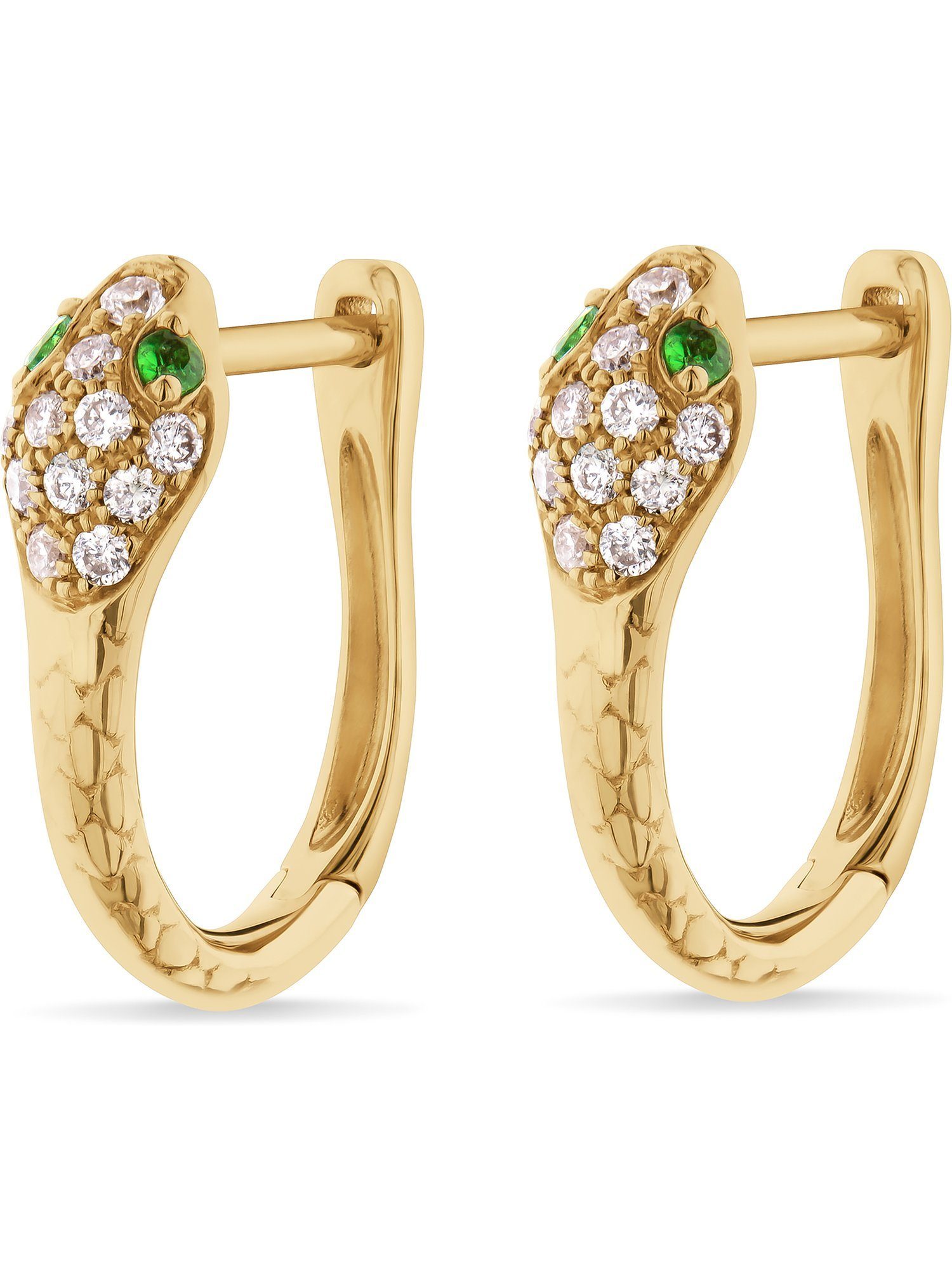 GUIA Paar Creolen GUIA Damen-Creolen 585er Gelbgold 4 Tsavorit (Paar)