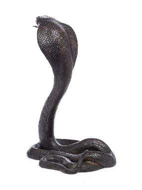 Aubaho Skulptur Bronzeskulptur Bronze Skulptur Schlange Kobra Cobra Statue Bronzefigur