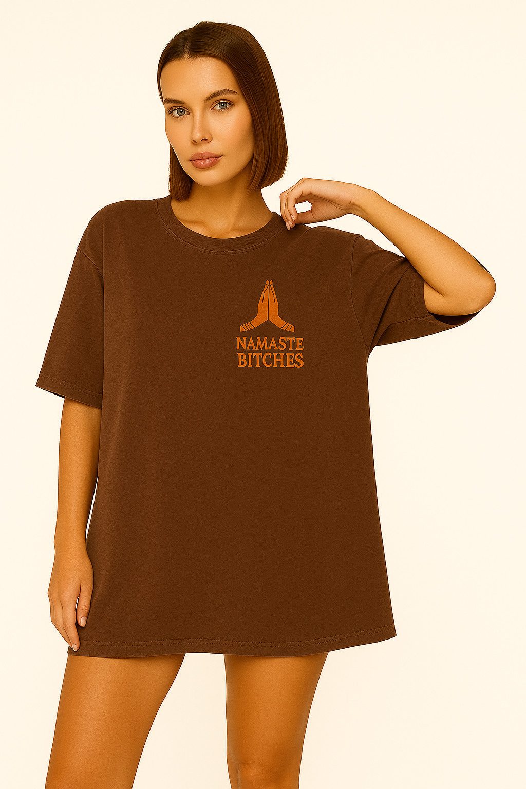 Worldclassca T-Shirt Worldclassca Oversized NAMASTE Print T-Shirt lang Somm günstig online kaufen