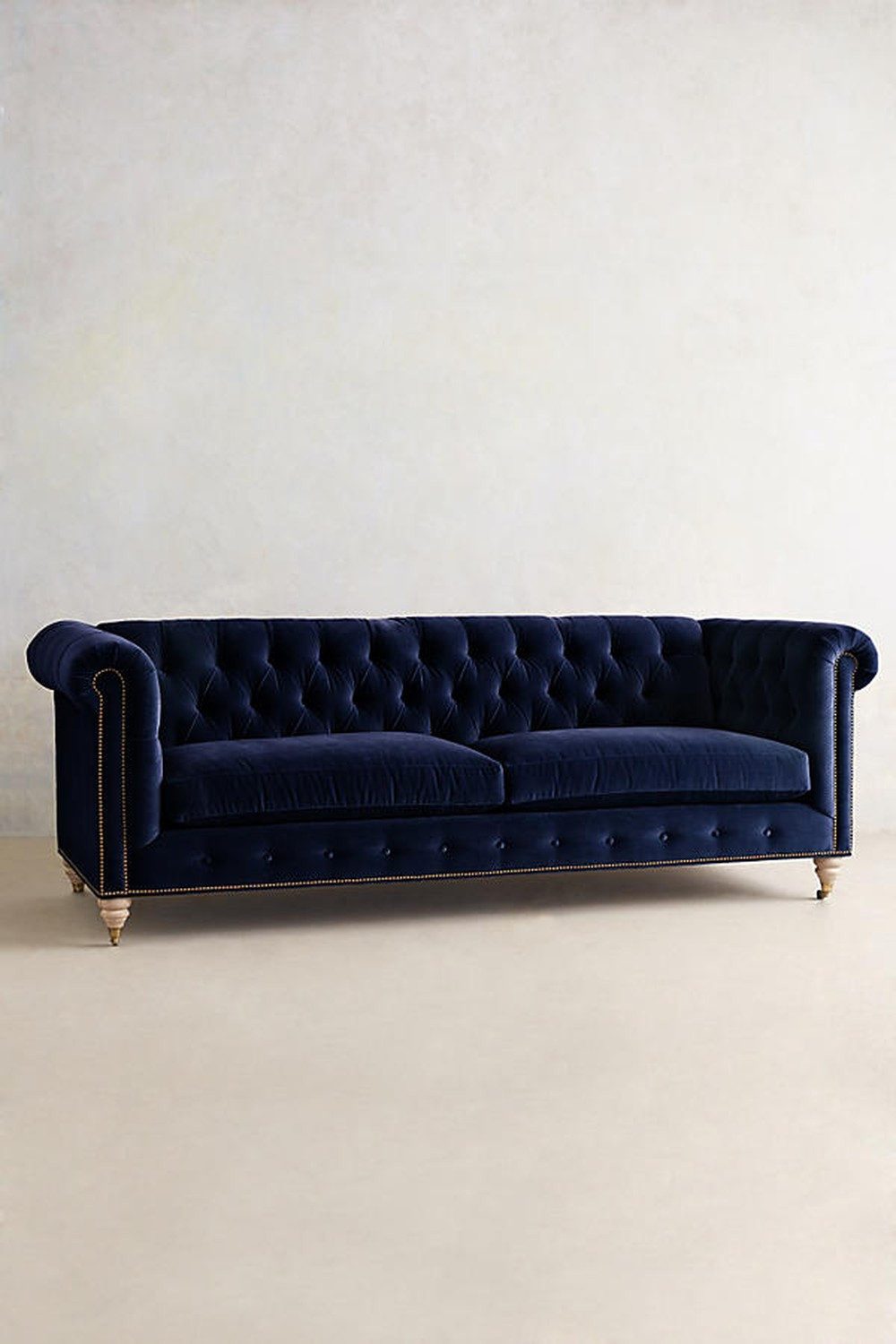 JVmoebel Chesterfield-Sofa Blaues Polstersofa mit Chesterfield-Design, Made in Europa