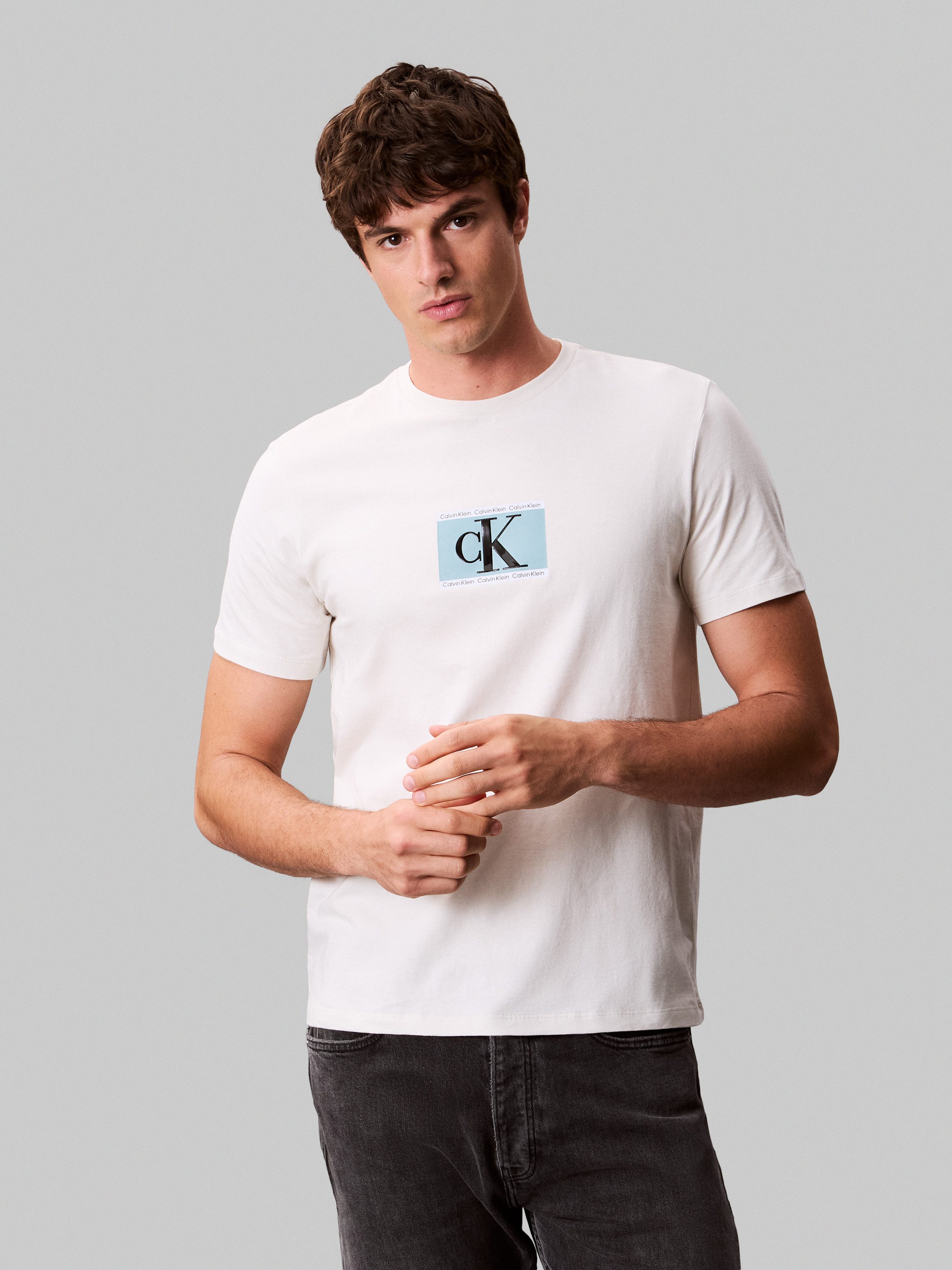 Calvin Klein T-Shirt SS 30s E SPRTSWR 3 G mit Logo-Print günstig online kaufen