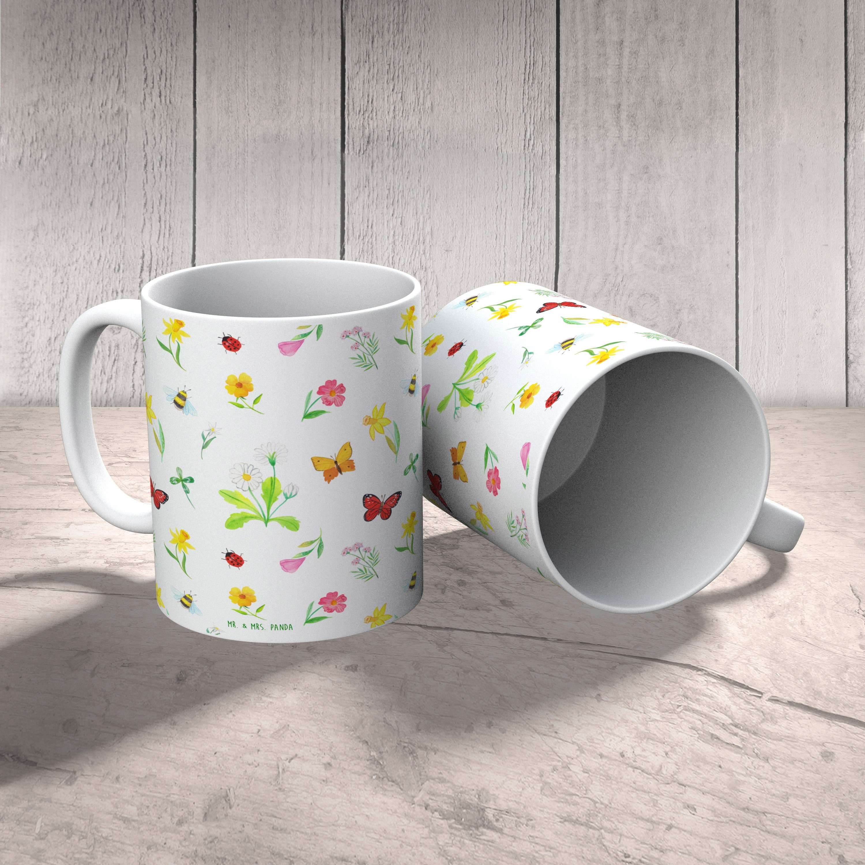 & Frühlingsgefühle - Tasse Ostern - Ostergeschenke, Mrs. Panda Geschenk, Mr. Weiß Kaffeetass, Keramik