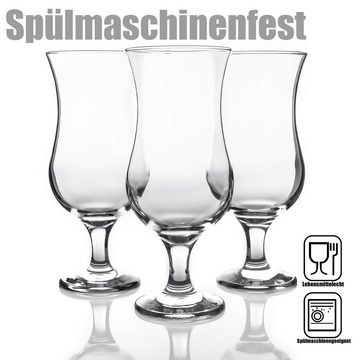 BigDean Cocktailglas 6 Stück Cocktailgläser 420 ml spülmaschinenfest Eiskaffee, Glas