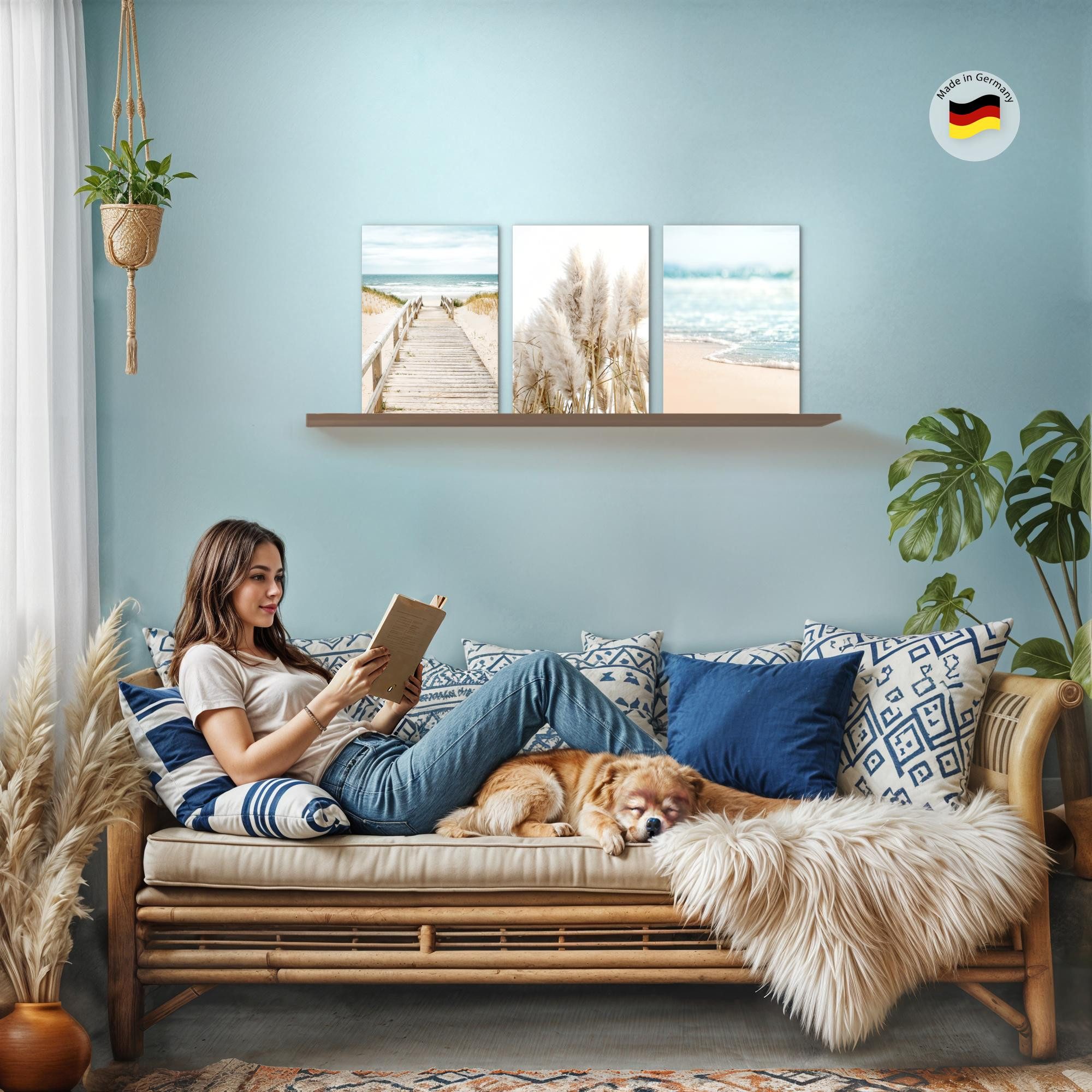 Novart Wandbild Boho Abstrakt Wohnzimmer Schlafzimmer Dekoration Kunstdruck, Ostsee – Bild 4 von 5