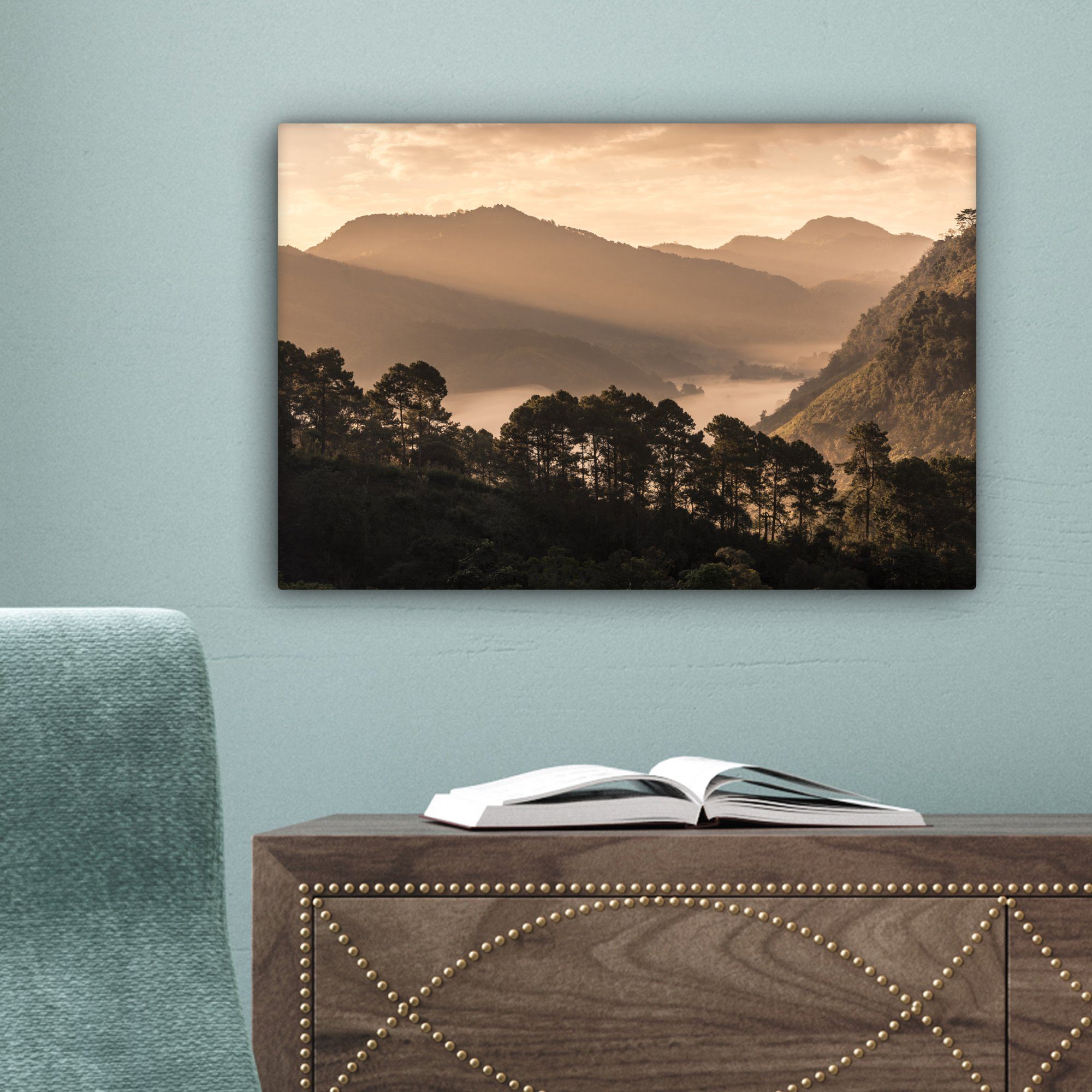 Wandbild Sepia-Fotodruck, OneMillionCanvasses® Berglandschaft St), Leinwandbild bunt (1 Wanddeko, cm Aufhängefertig, 30x20 Leinwandbilder,