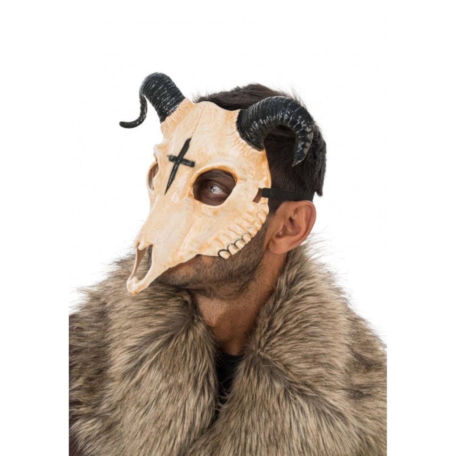 CHAKS Verkleidungsmaske Halloween Maske 'Skelett mit Hörnern', 28x9x24 cm günstig online kaufen