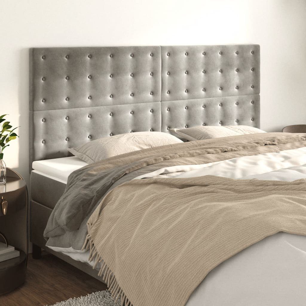 VidaXL Kopfteil 2 STK., Bettkopfteil Mit Holzbeinen, Höhenverstellbar Polsterkopfteil Für Bett, Betthaupt Bettzubehör Schlafzimmer, Schwarz 72x5x78/88cm Kunstleder
