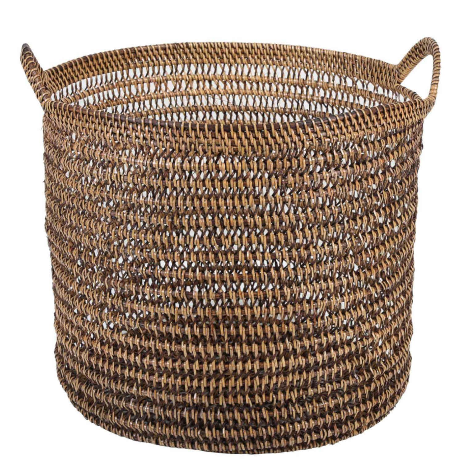 Casa Moro Flechtkorb aus Rattan (1 St., Größe M), Handgeflochten, offene Aufbewahrung mit zwei Henkeln