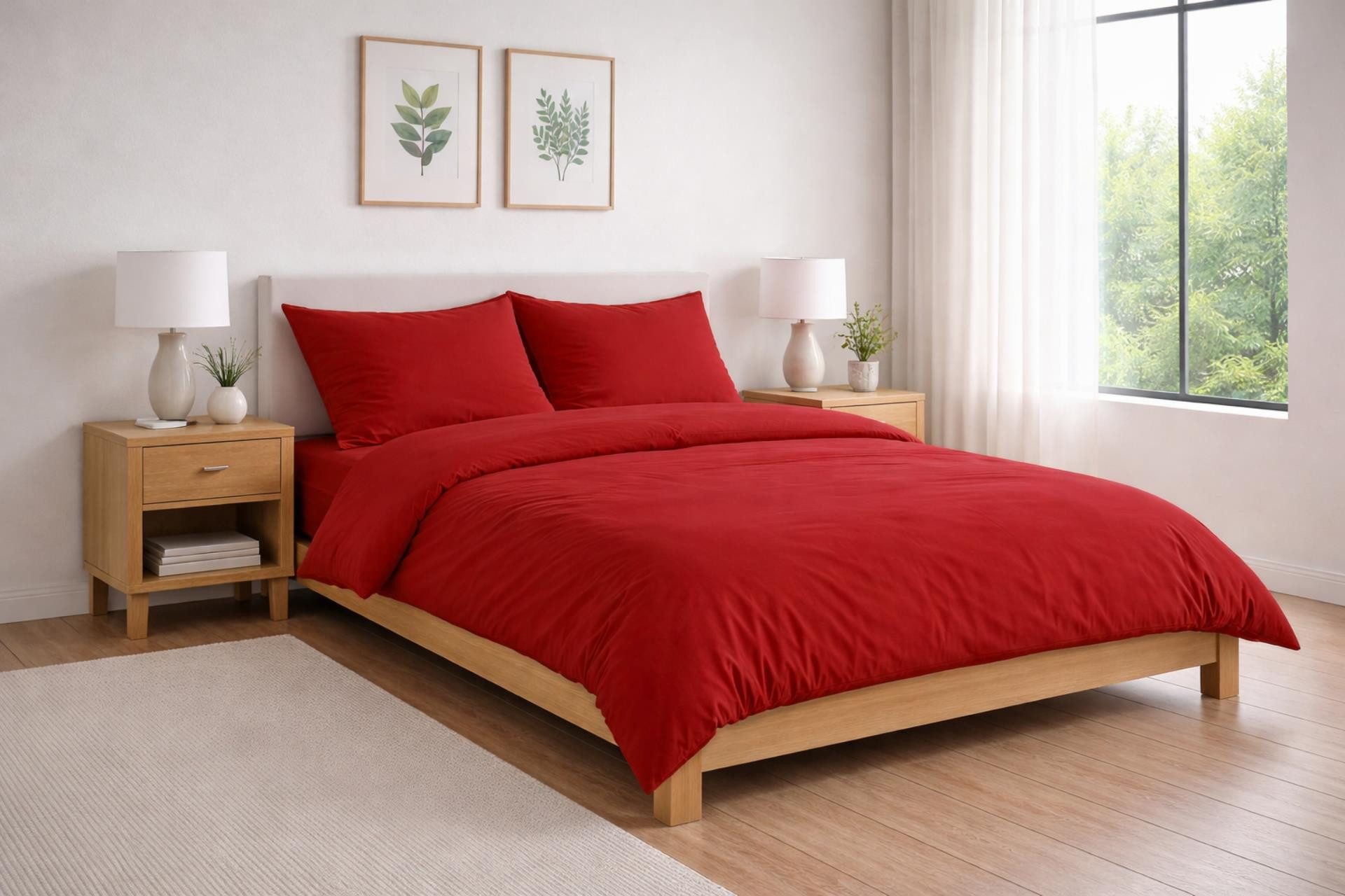 Carpe Sonno Bettwäsche Mako Satin 135 x 200 & 155 x 220 - Baumwolle Reißverschluss Einfarbig, Mako-Satin, 2 teilig, OEKO-TEX Premium Bettbezug 155x240 2 teilig - Rot Uni