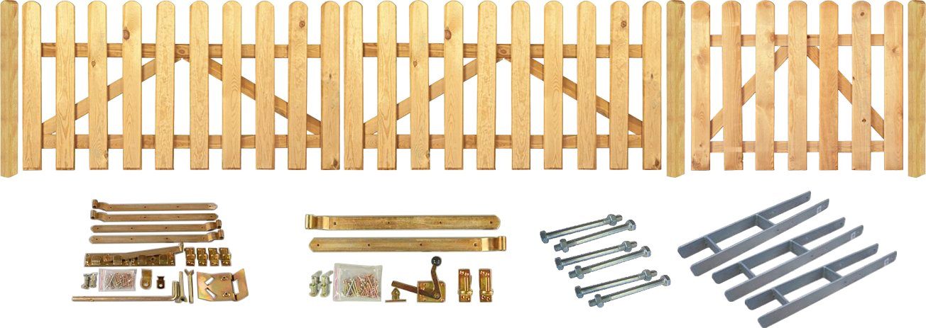 Tetzner & Jentzsch Gartentor Houston, (Set), BxT: 300x80 + Tür 100x80 cm