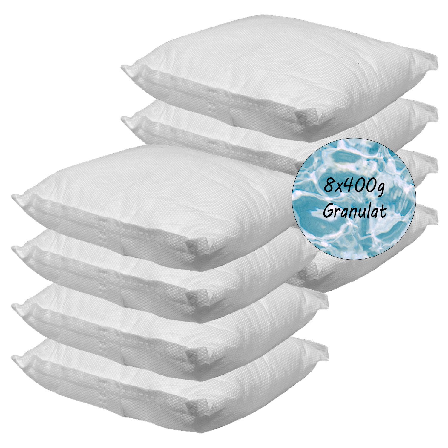 Luftentfeuchter 8 x 400 Gramm Luftentfeuchter Nachfüllpack Vliesbeutel Granulat