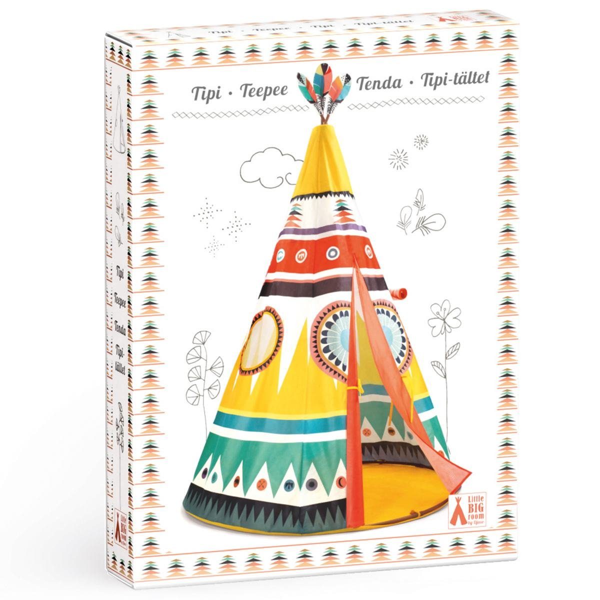 DJECO Spielzelt Tipi 164 cm hoch buntes Kinderzelt