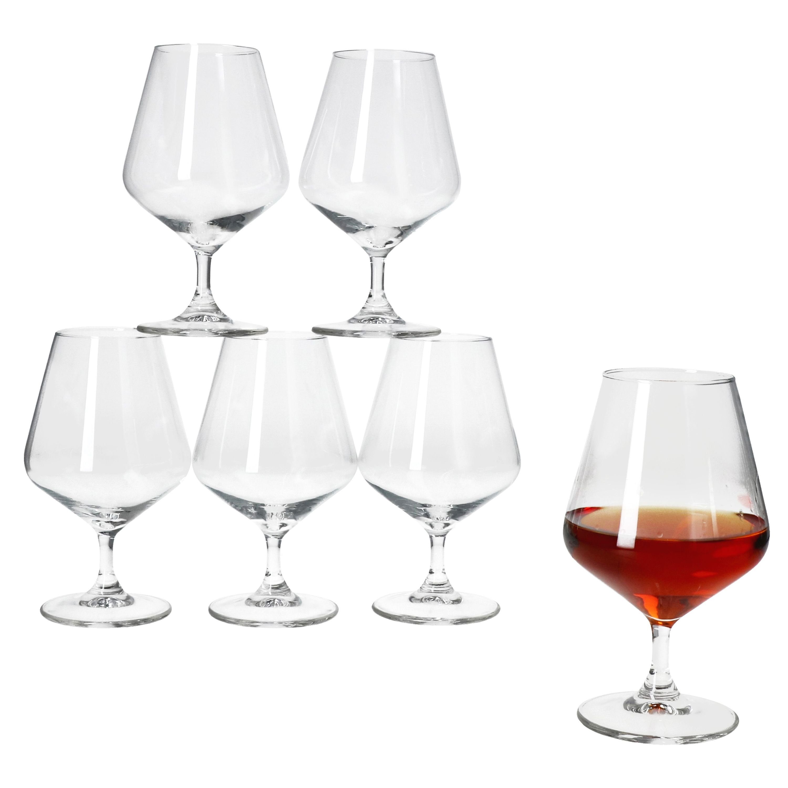 Schnapsglas 6x Specials Spirits Brandy-Gläser 150ml mit Fuß Cognac-Schwenker