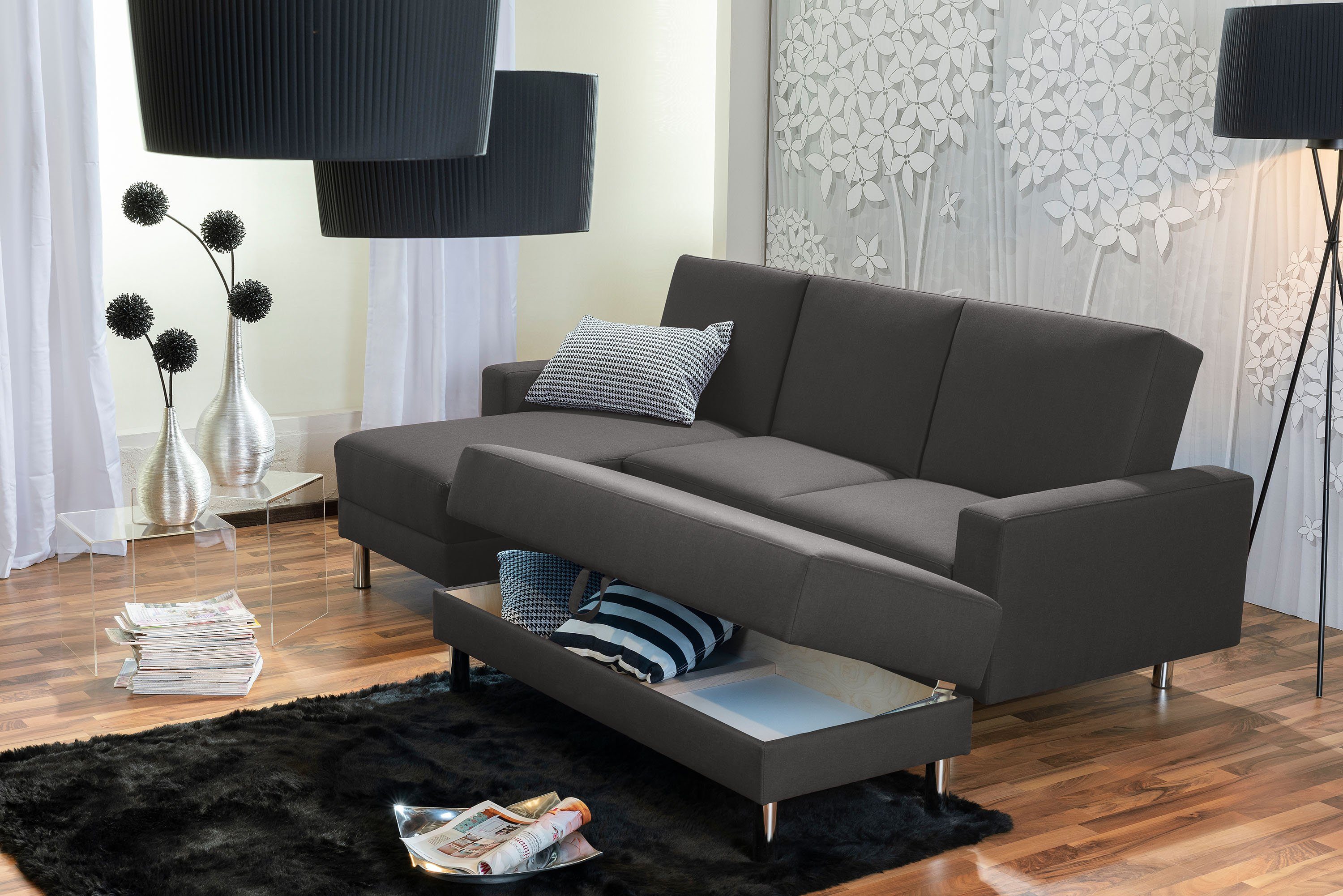 Just Funktionssofa Fashion in Flachgewebe Stück, Made Max anthrazit, Germany 1 Winzer® Loungesofa