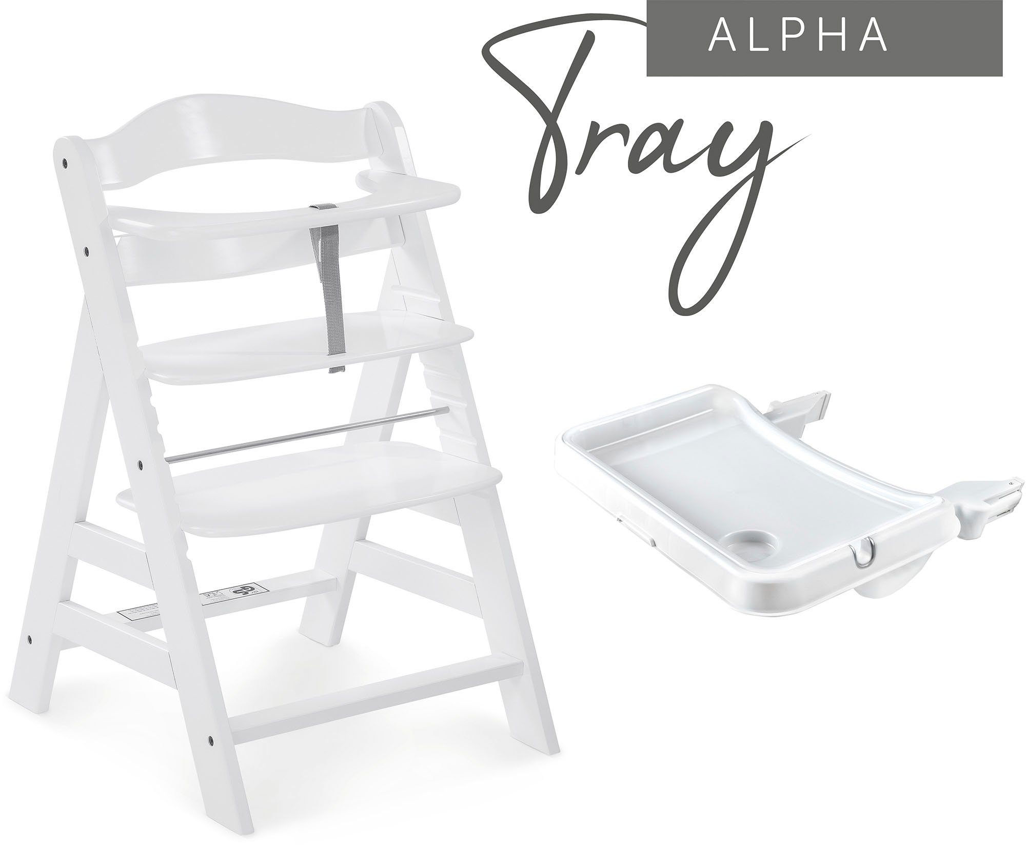 Hochstuhltablett und Tischaufsatz, Hauck für weiß, Beta+ Alpha Hochstühle Kunststoff, Tray Alpha+