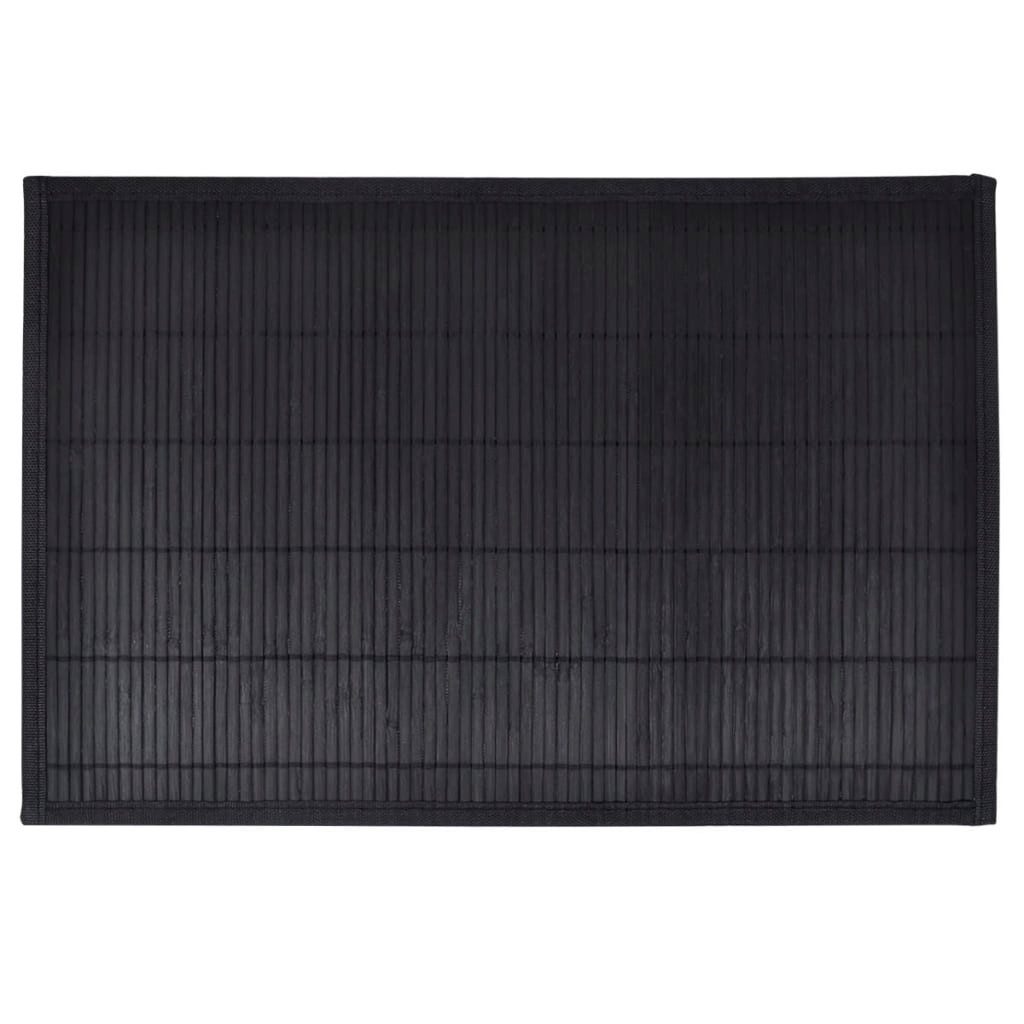 vidaXL Stoffserviette, 6 Bambus-Platzdeckchen 30 x 45 cm Schwarz