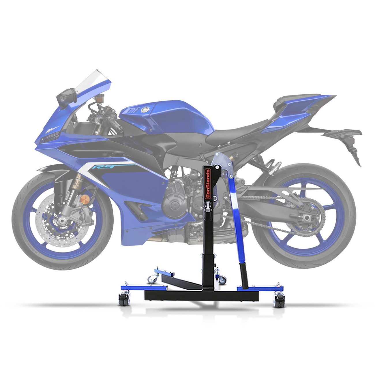 ConStands Motorradheber CS Power Evo-Zentralständer für Yamaha R9 25-26 Blau