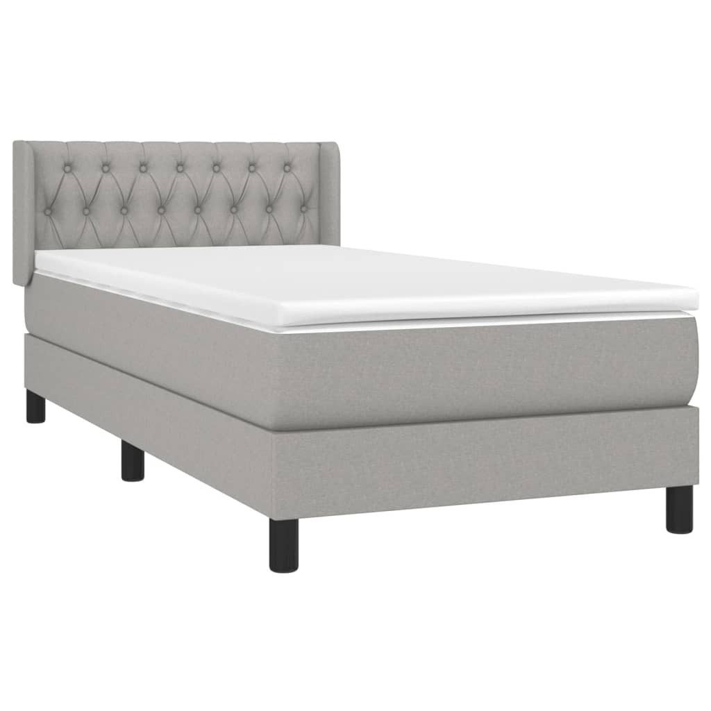 vidaXL Bett Boxspringbett mit Matratze Hellgrau günstig online kaufen