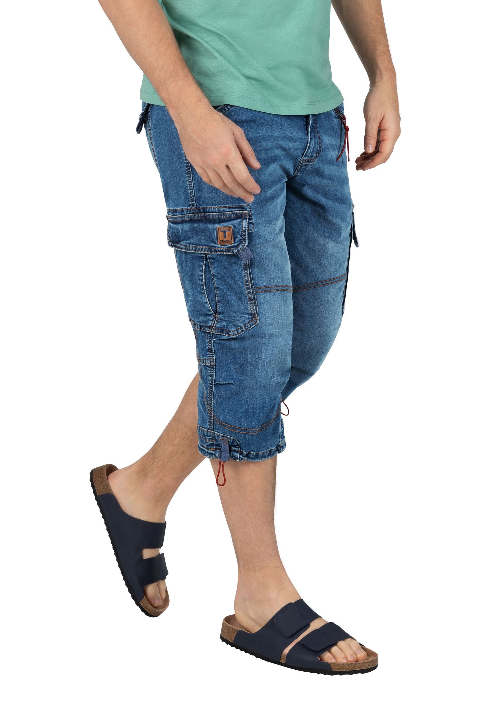 TIMEZONE Jeansshorts Männer Regular Fit für Herren Baumwolle Normal Fit unifarben atmungsaktiv Reißverschluss – Bild 5 von 5